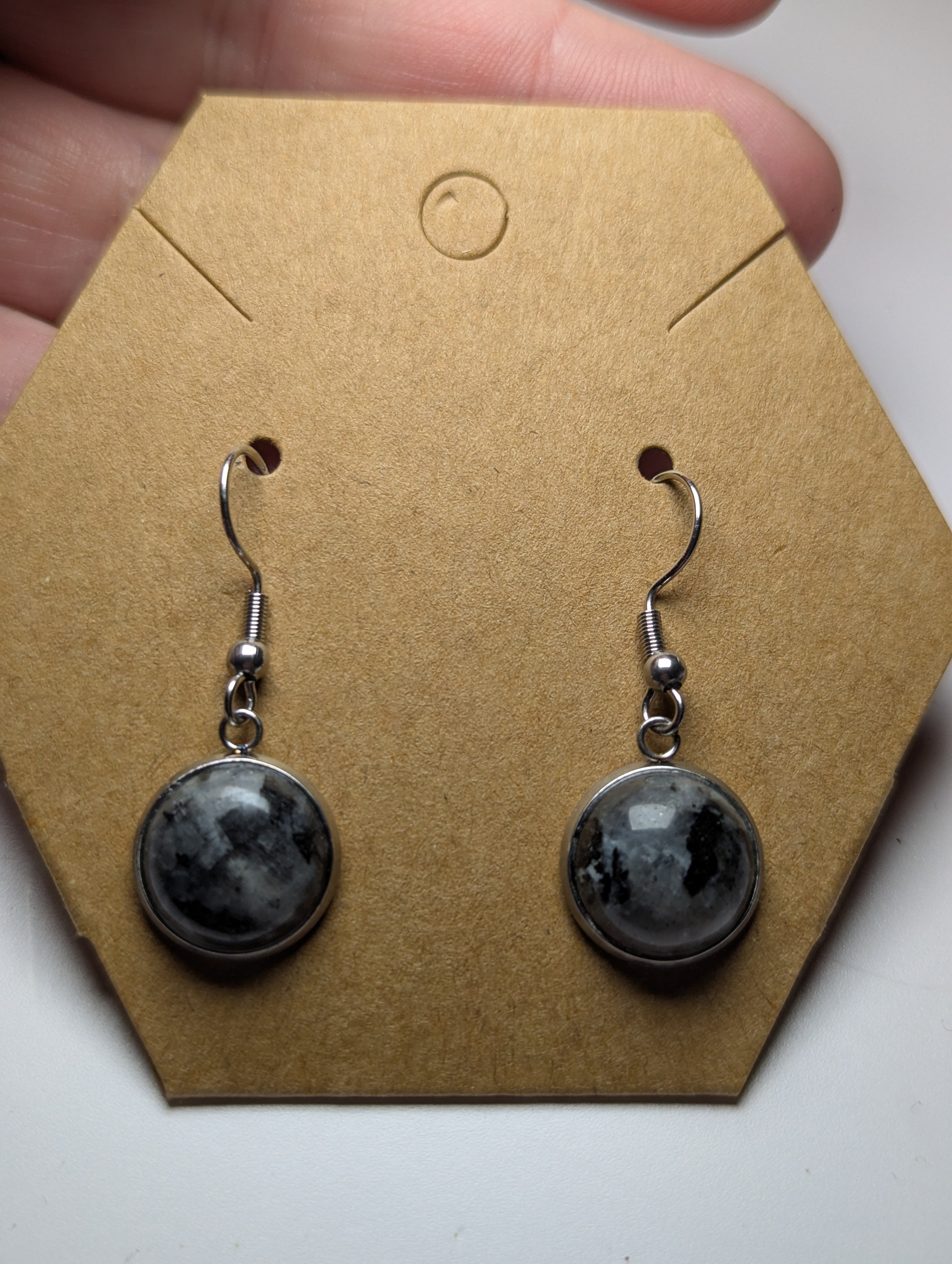 Larvakite crystal Handmade earrings