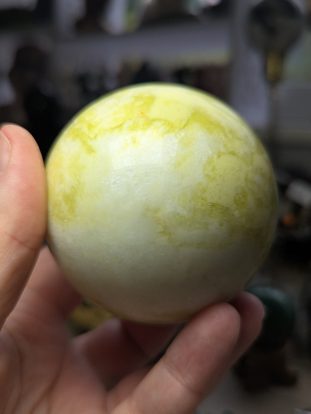 Lemon jade crystal sphere 6.6cm