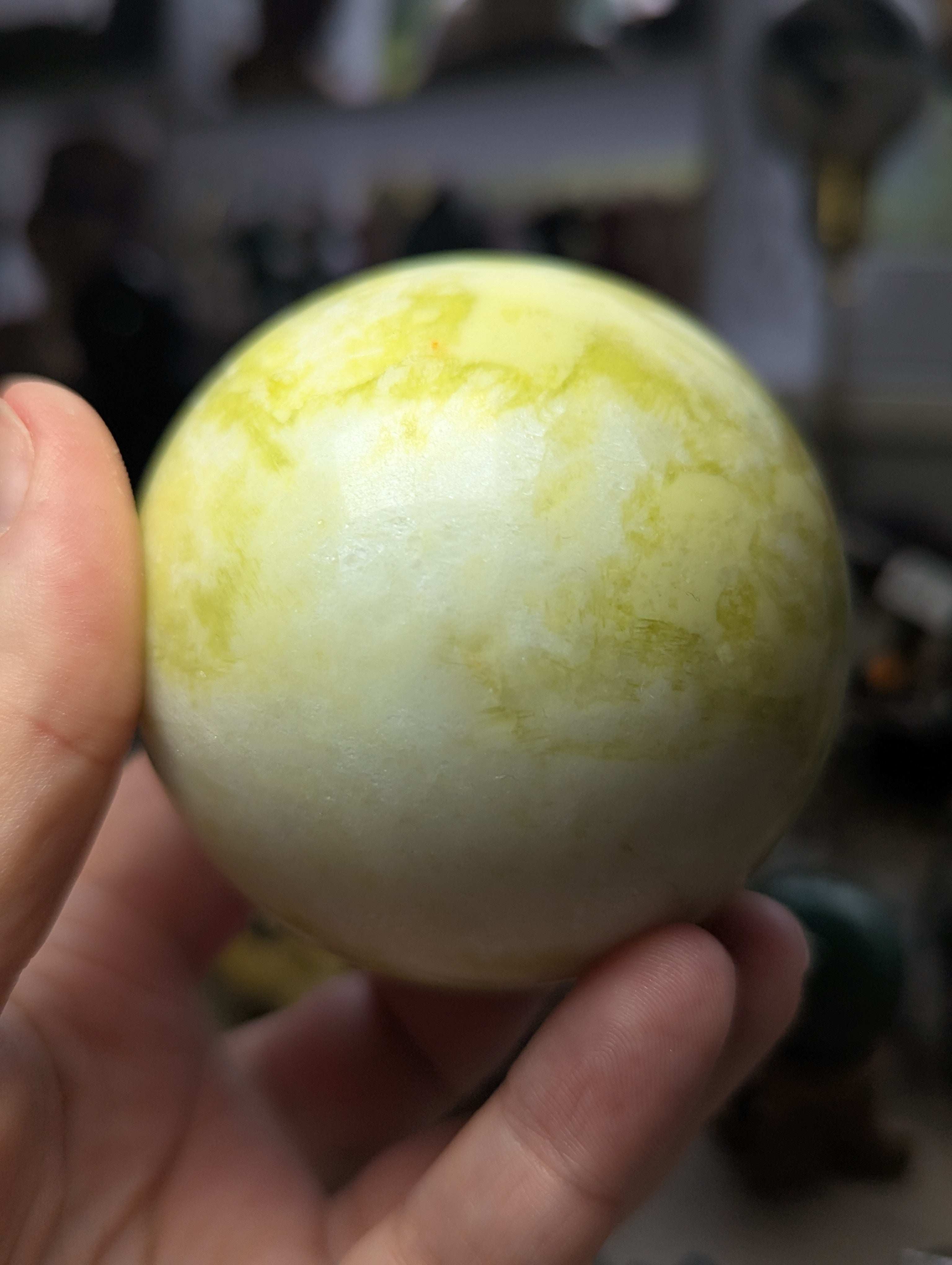 Lemon jade crystal sphere 6.6cm