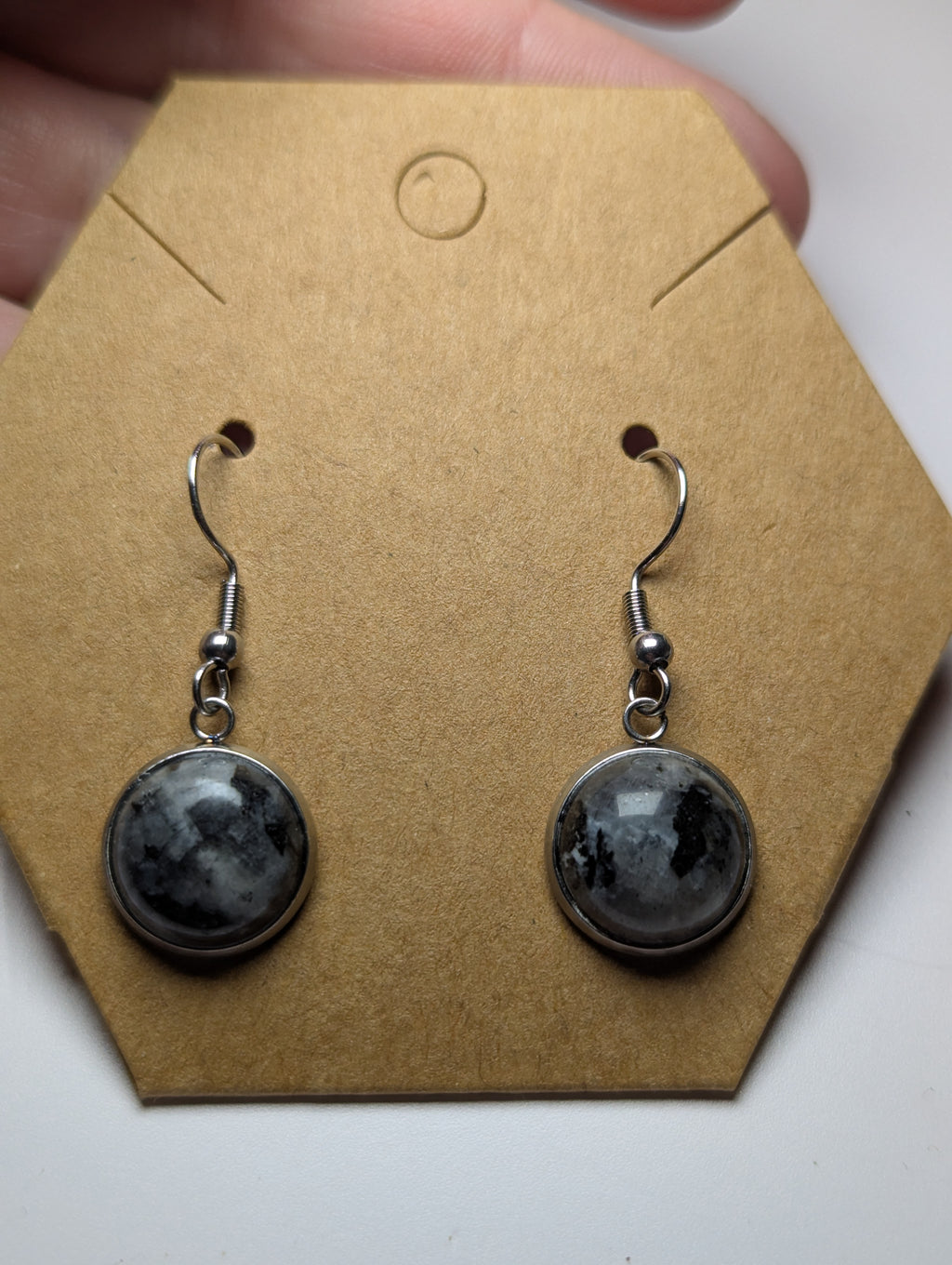 Larvakite crystal Handmade earrings