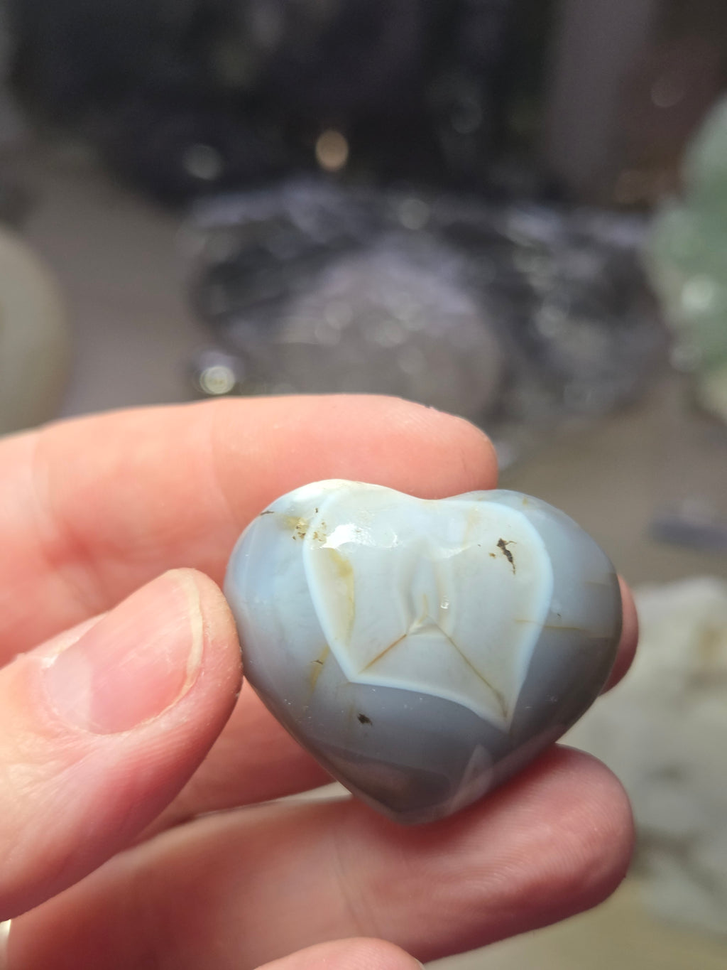 Orca Agate crystal heart