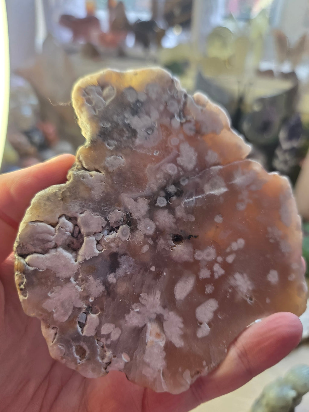 Flower agate crystal slice
