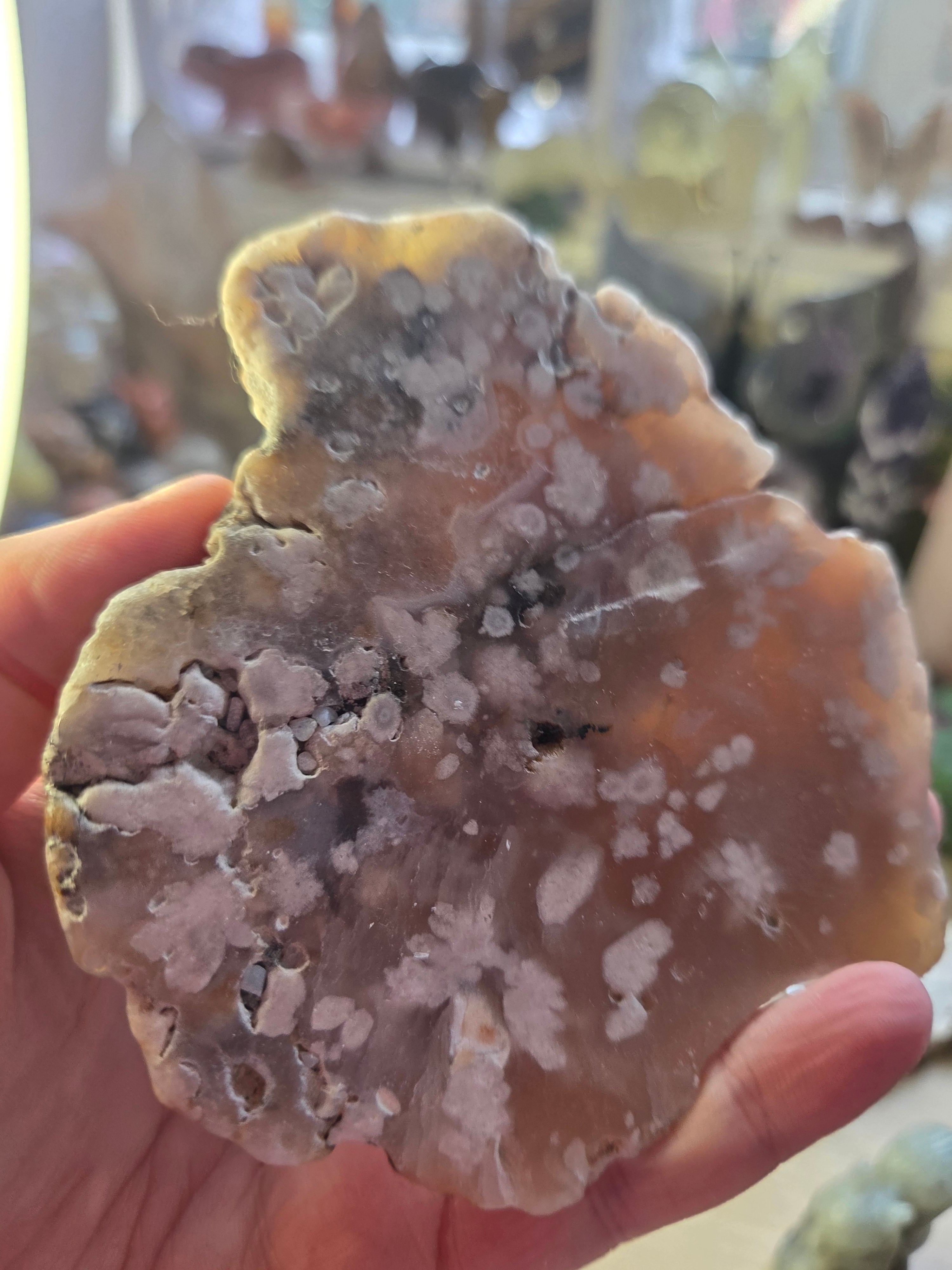 Flower agate crystal slice