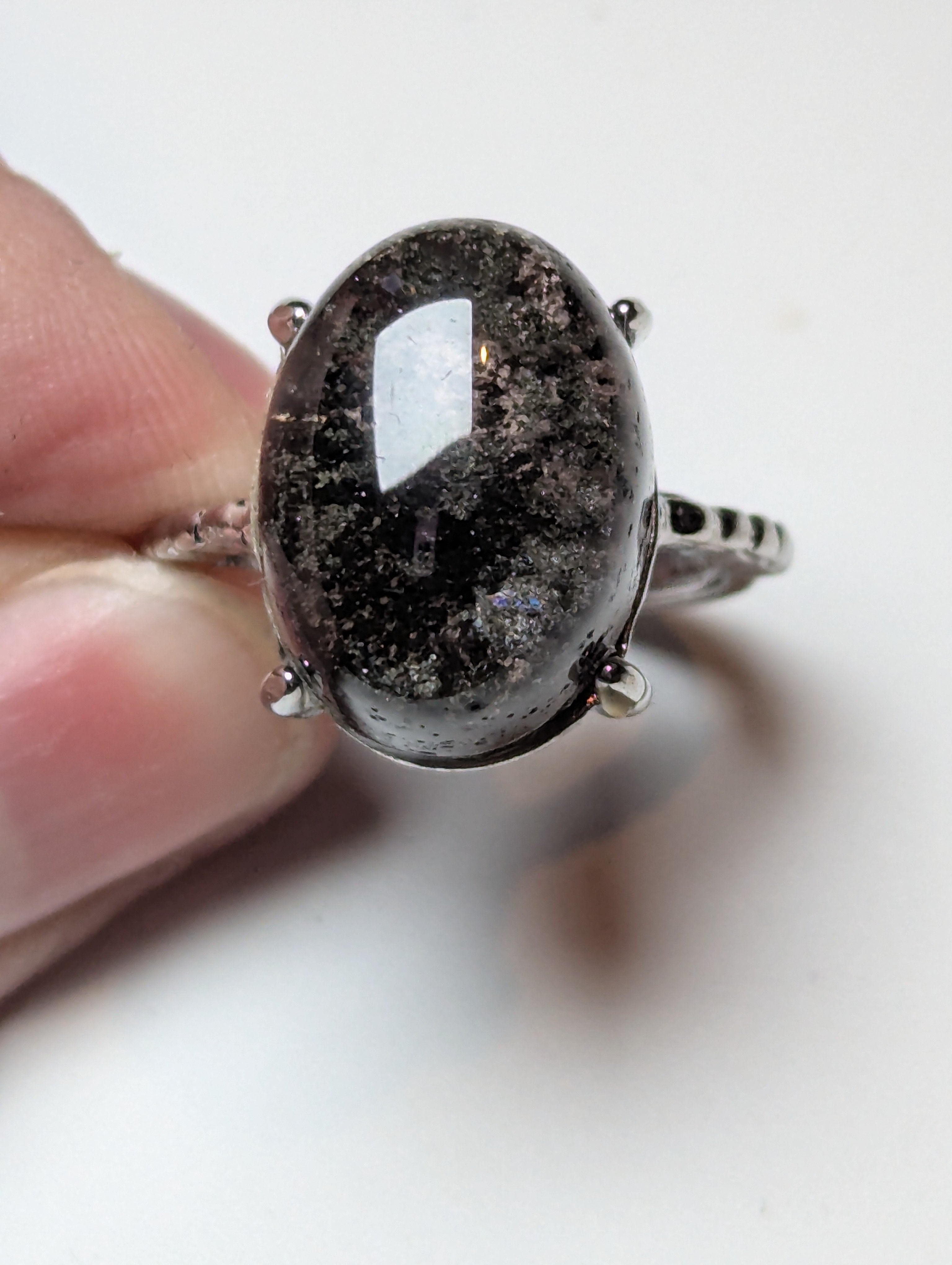 Garden quartz crystal Adjustable ring