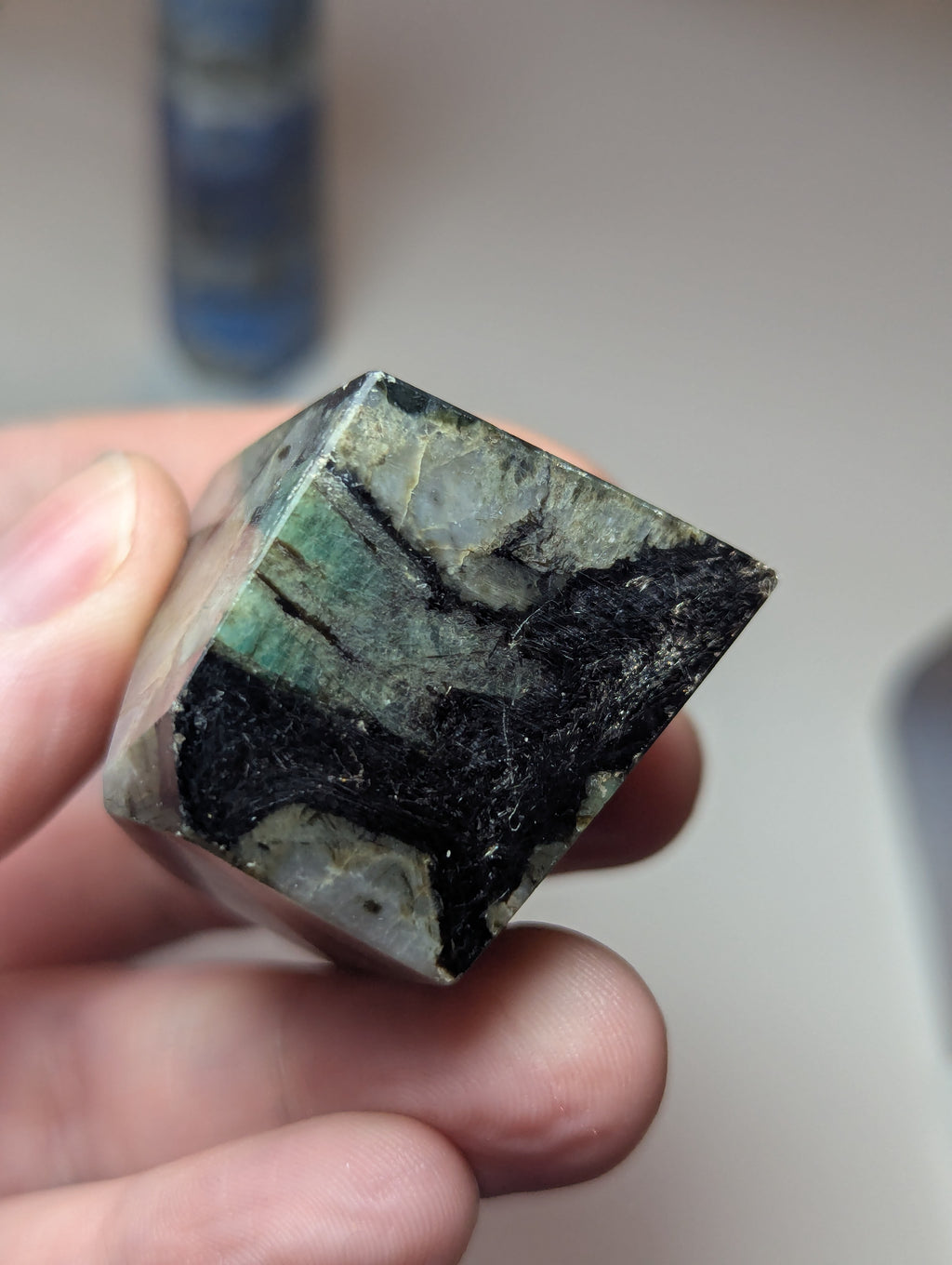 Emerald crystal freeform carving