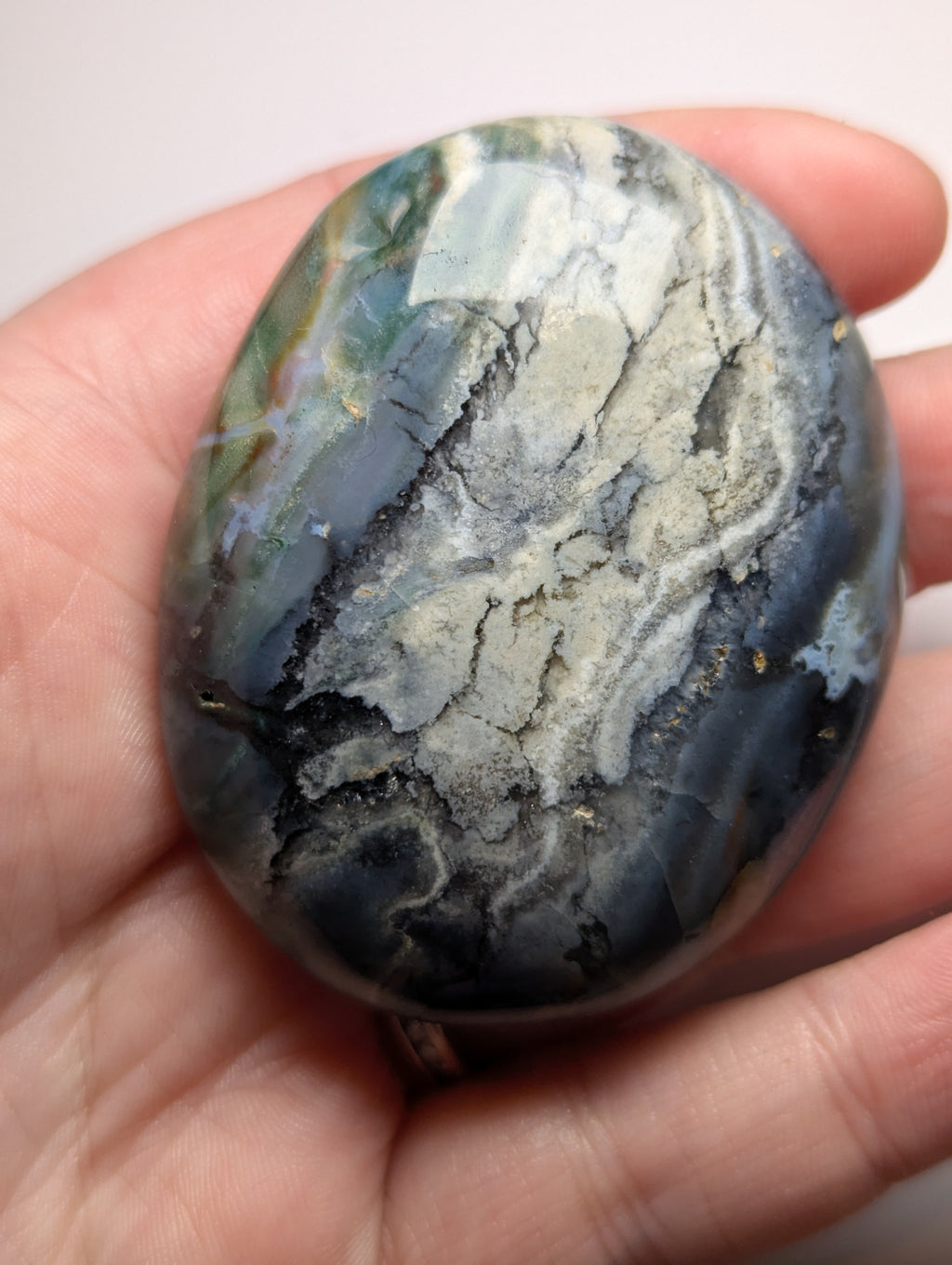 Ocean Jasper crystal palm stone