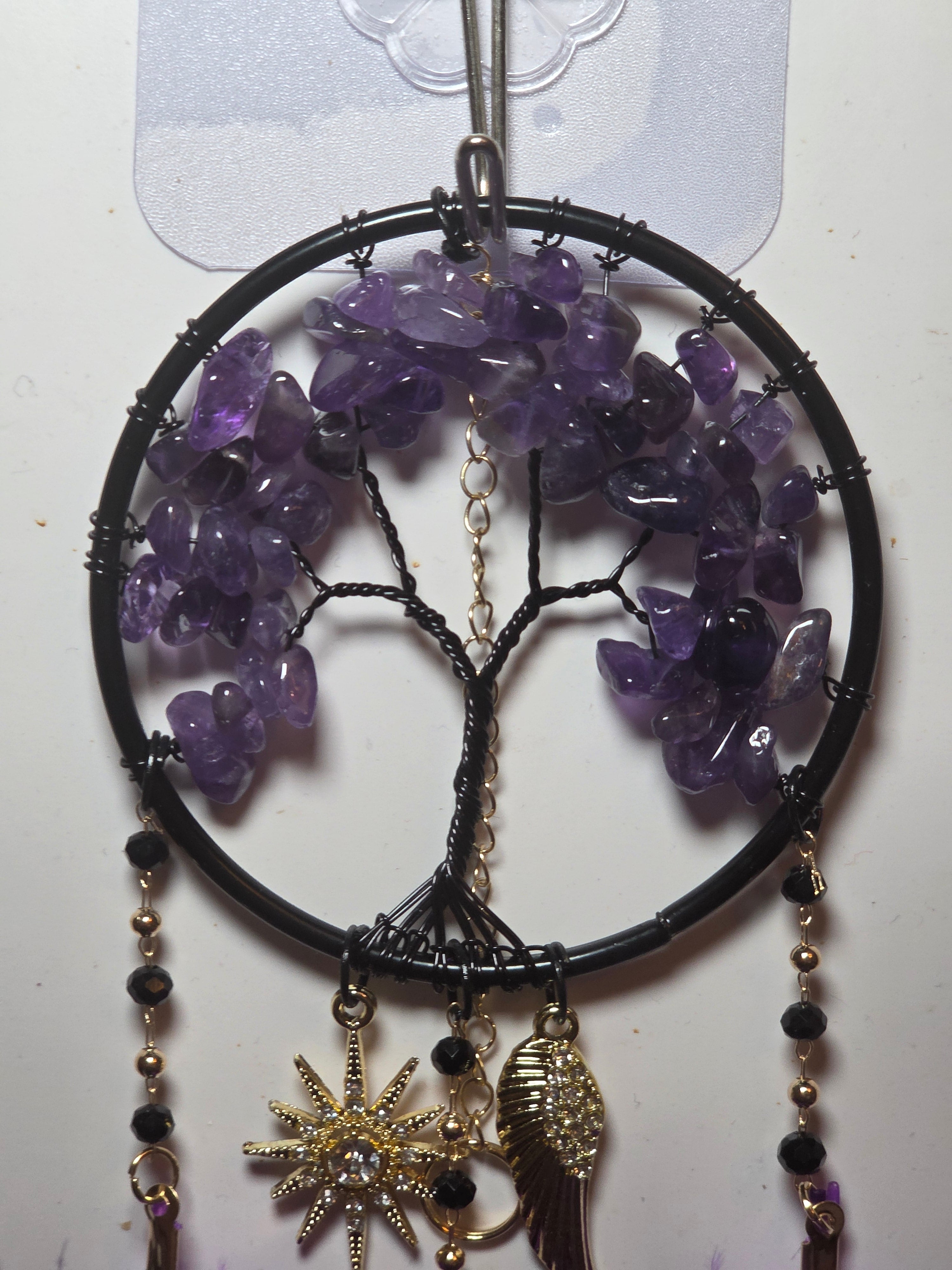 Amethyst crystal dream catcher