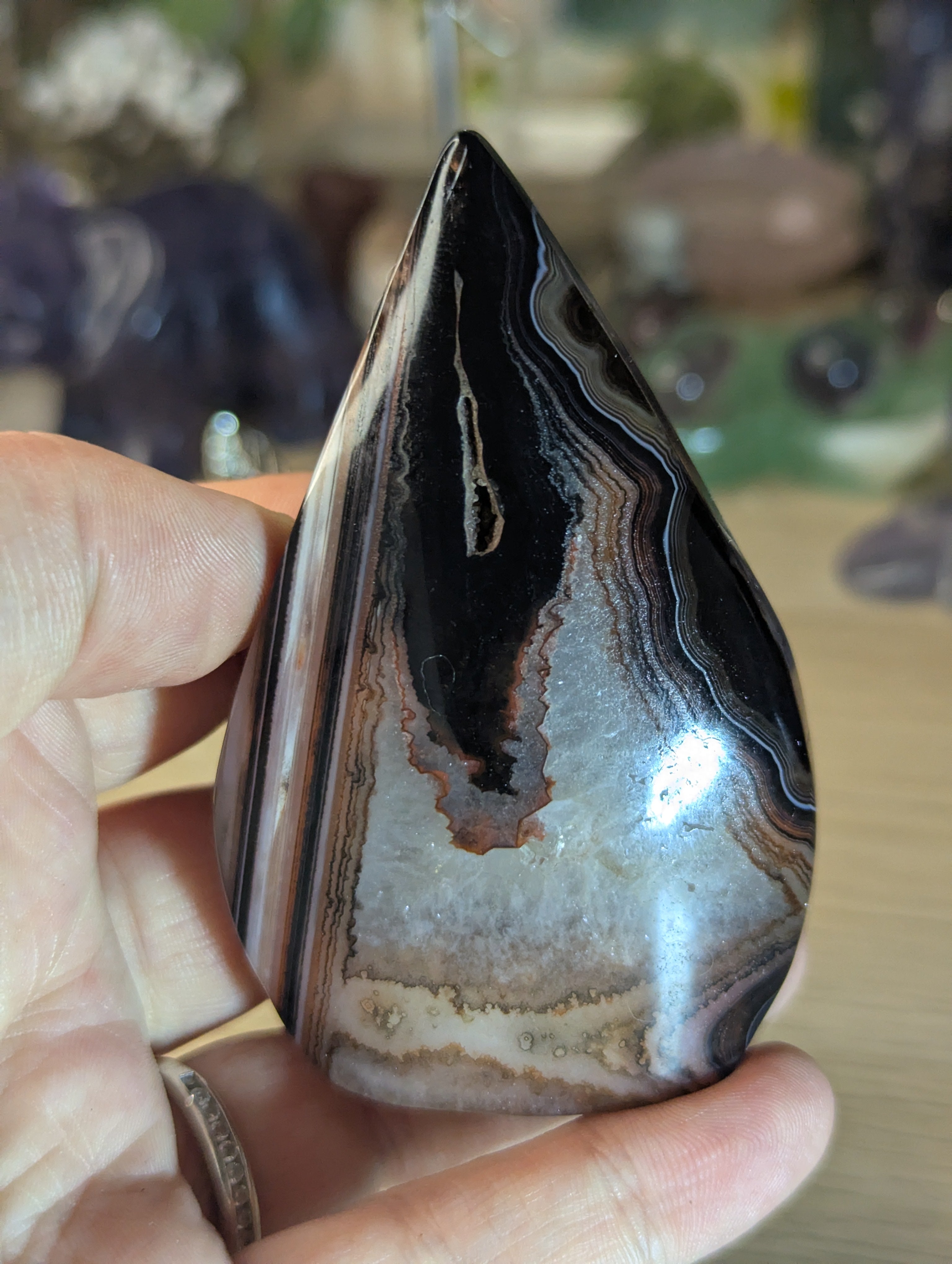 Sardonyx crystal Tear drop carving