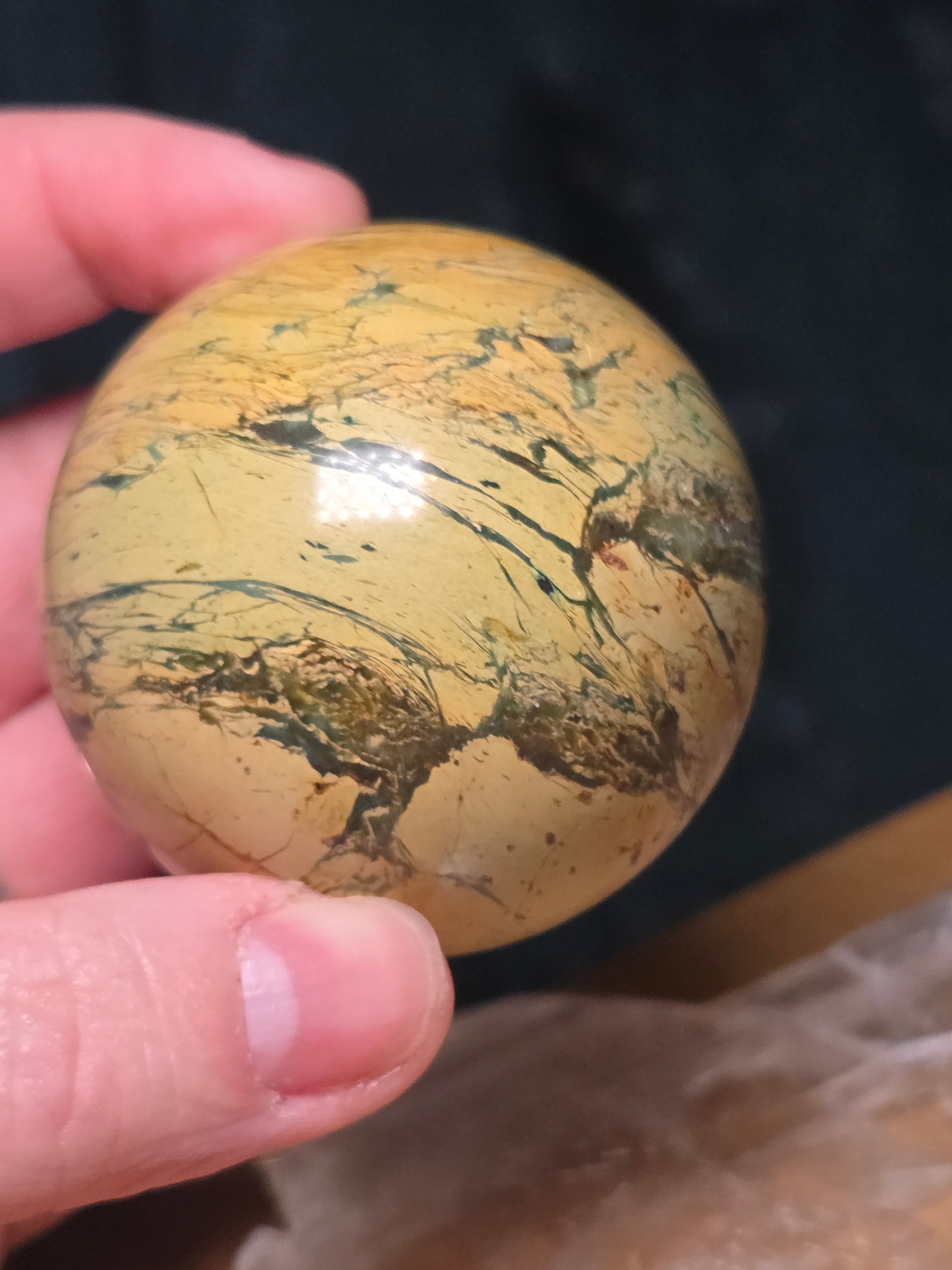 Lemon jade crystal sphere