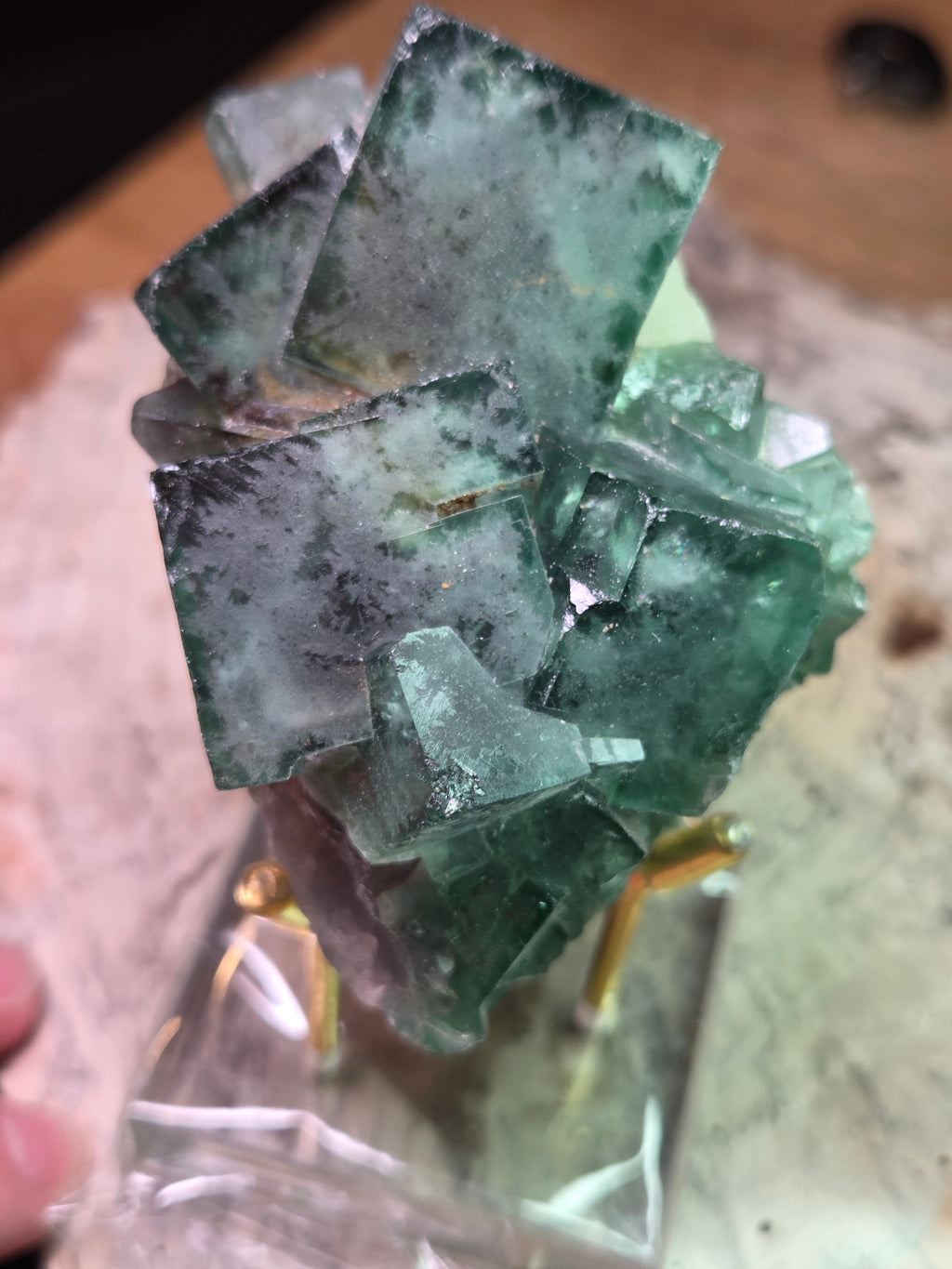 Beautiful crystal Flourite specimen with Stand