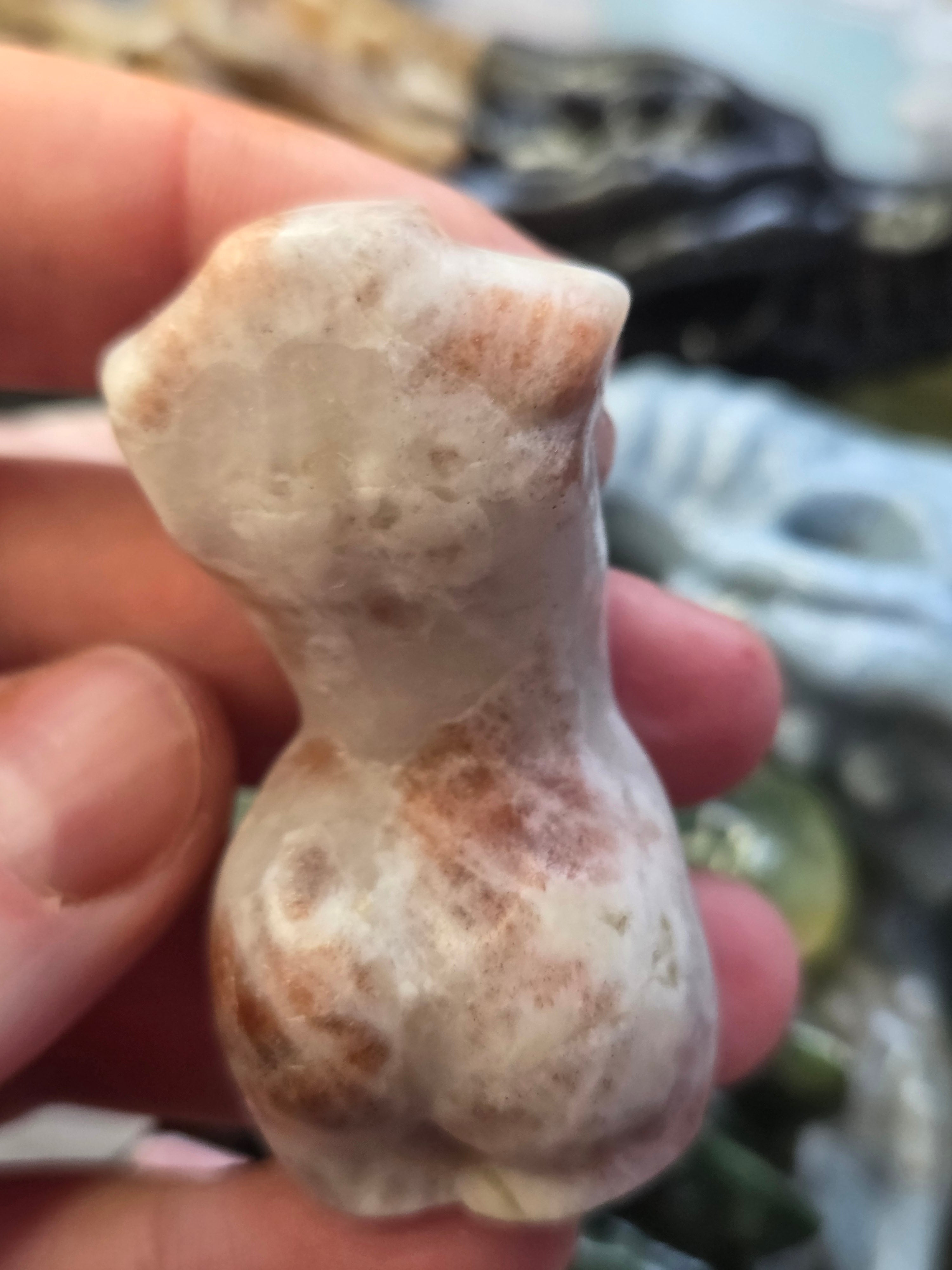Sunstone crystal female body carving