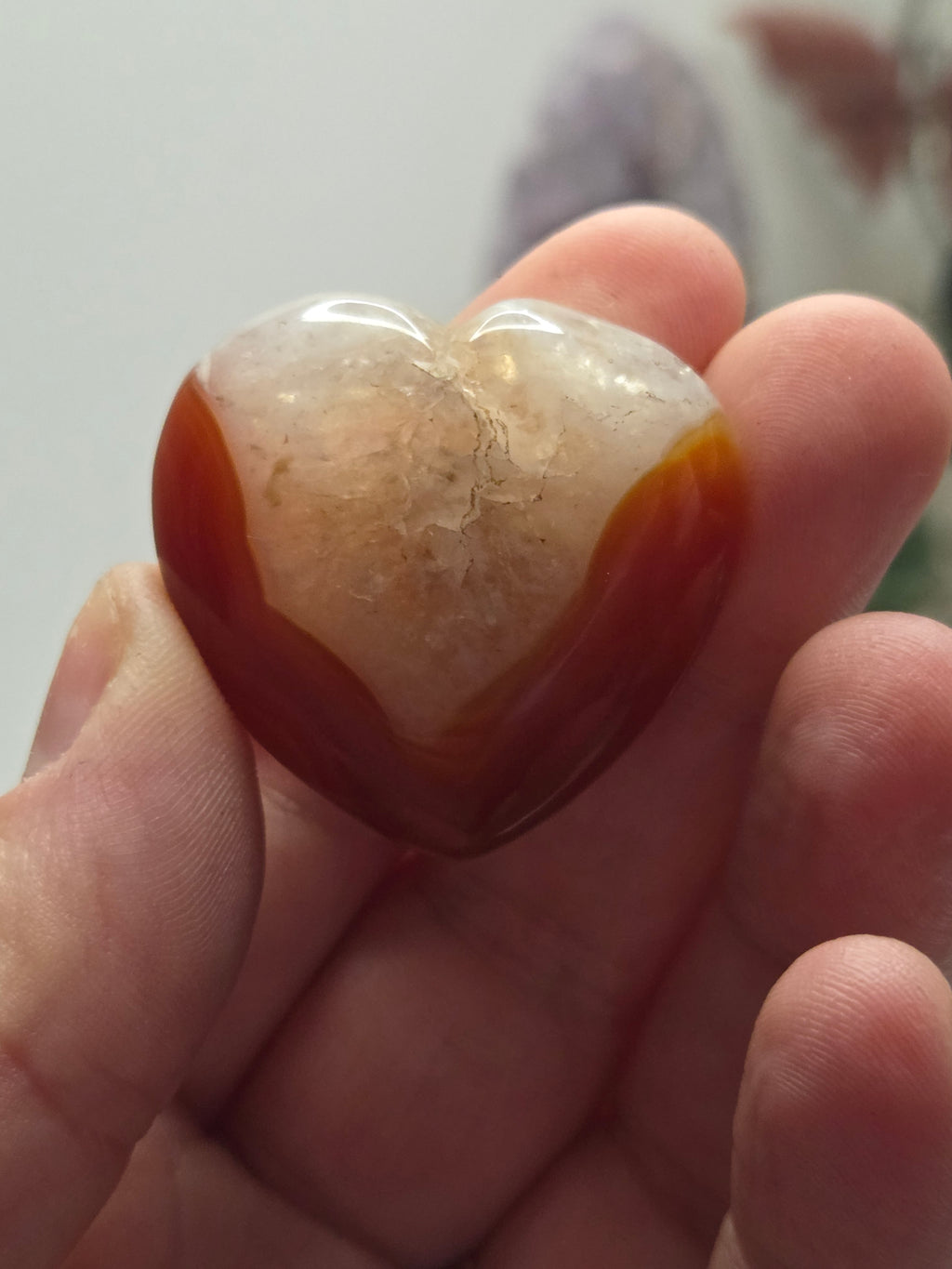 Carnelian crystal heart