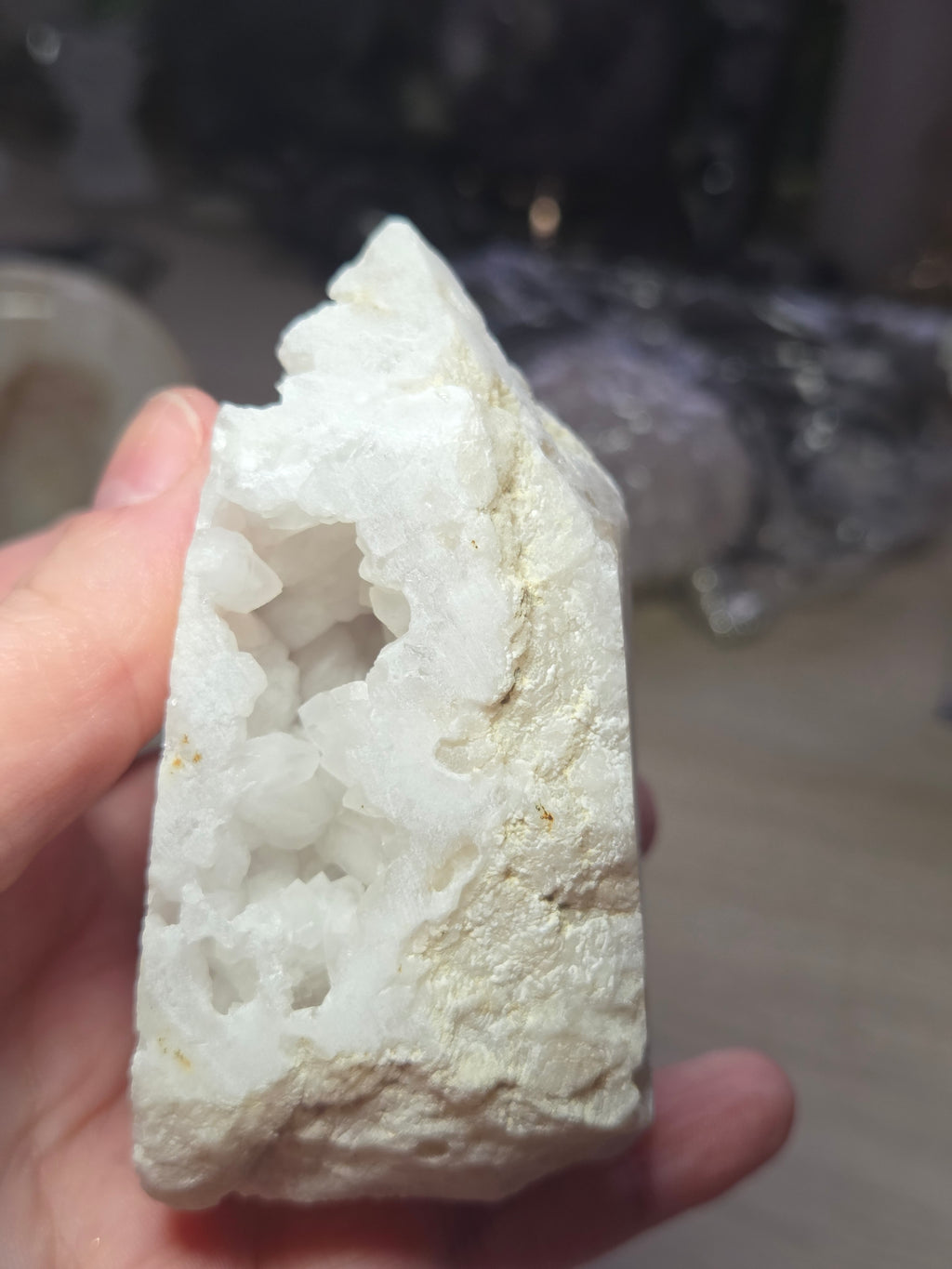 Milky quartz crystal tower