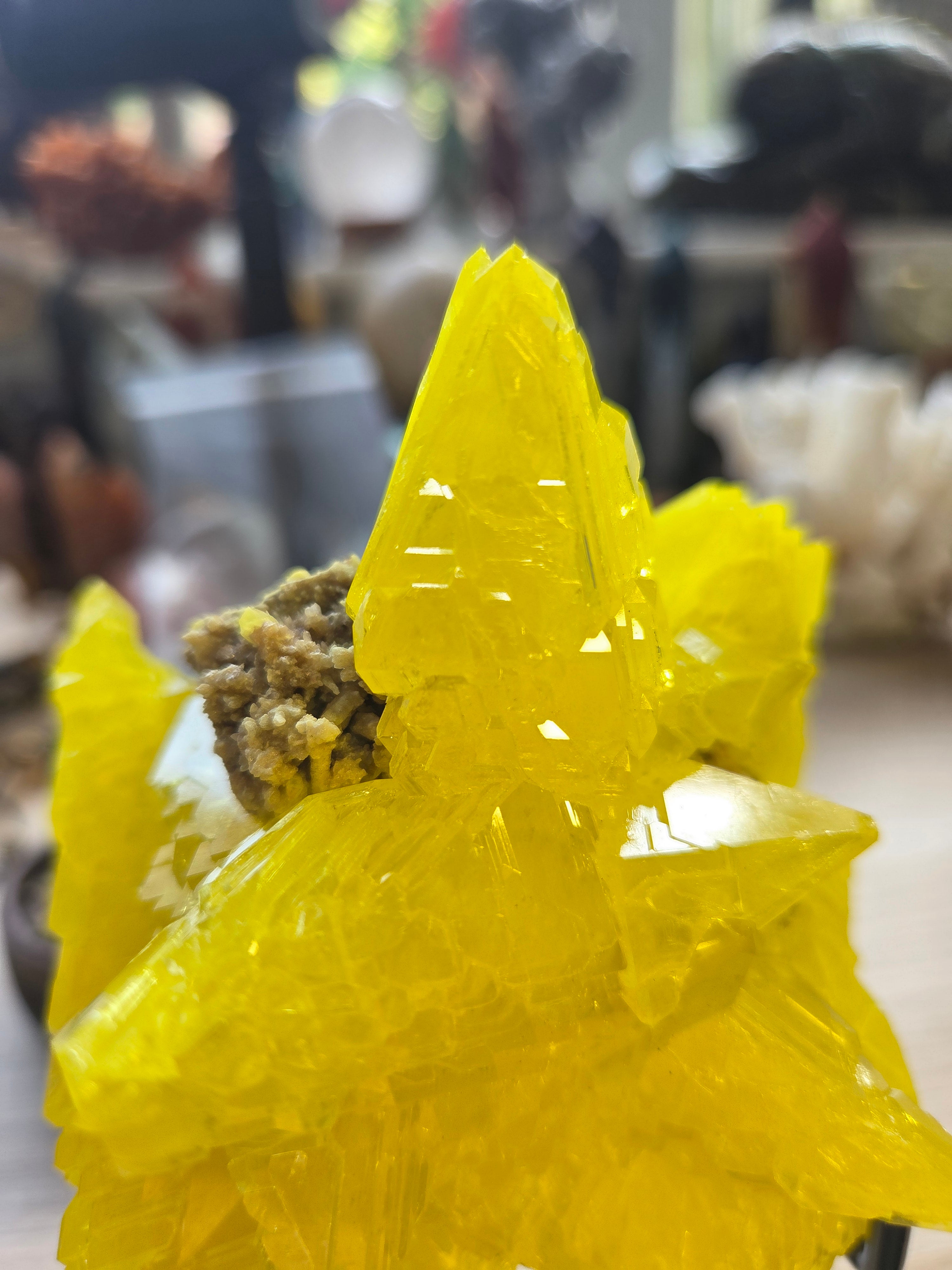 Rare Sulphur specimen with Stand