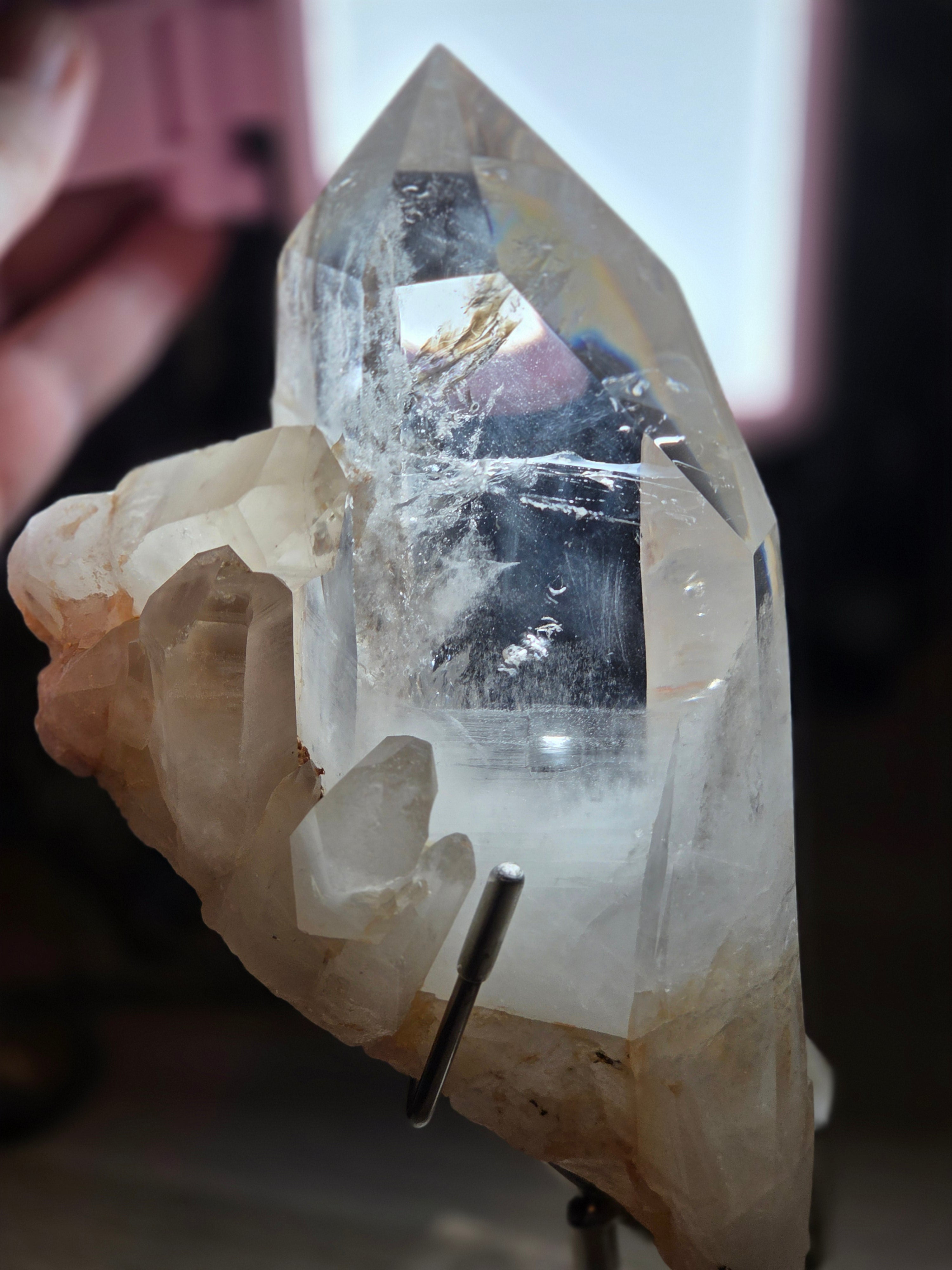 Large raw clear quartz crystal from Brazil