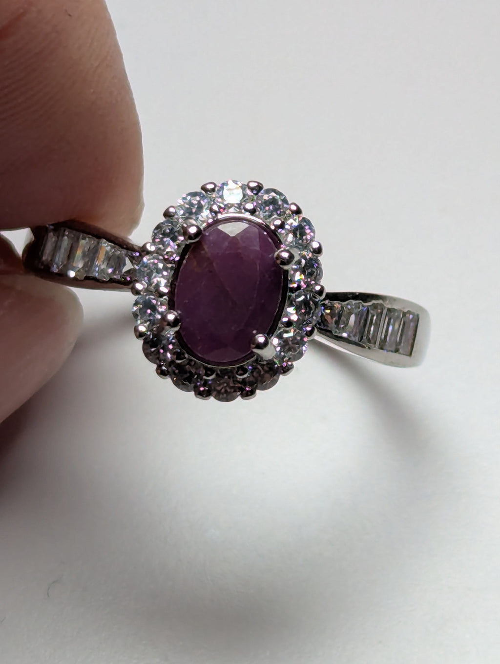 Natural Ruby Adjustable ring stainless steel