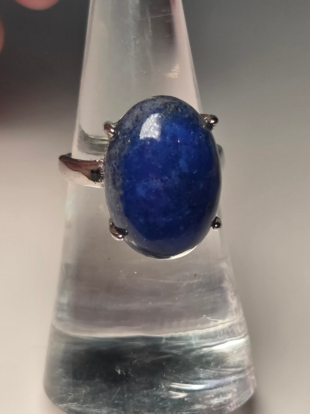 Lapis lazuli crystal adjustable ring