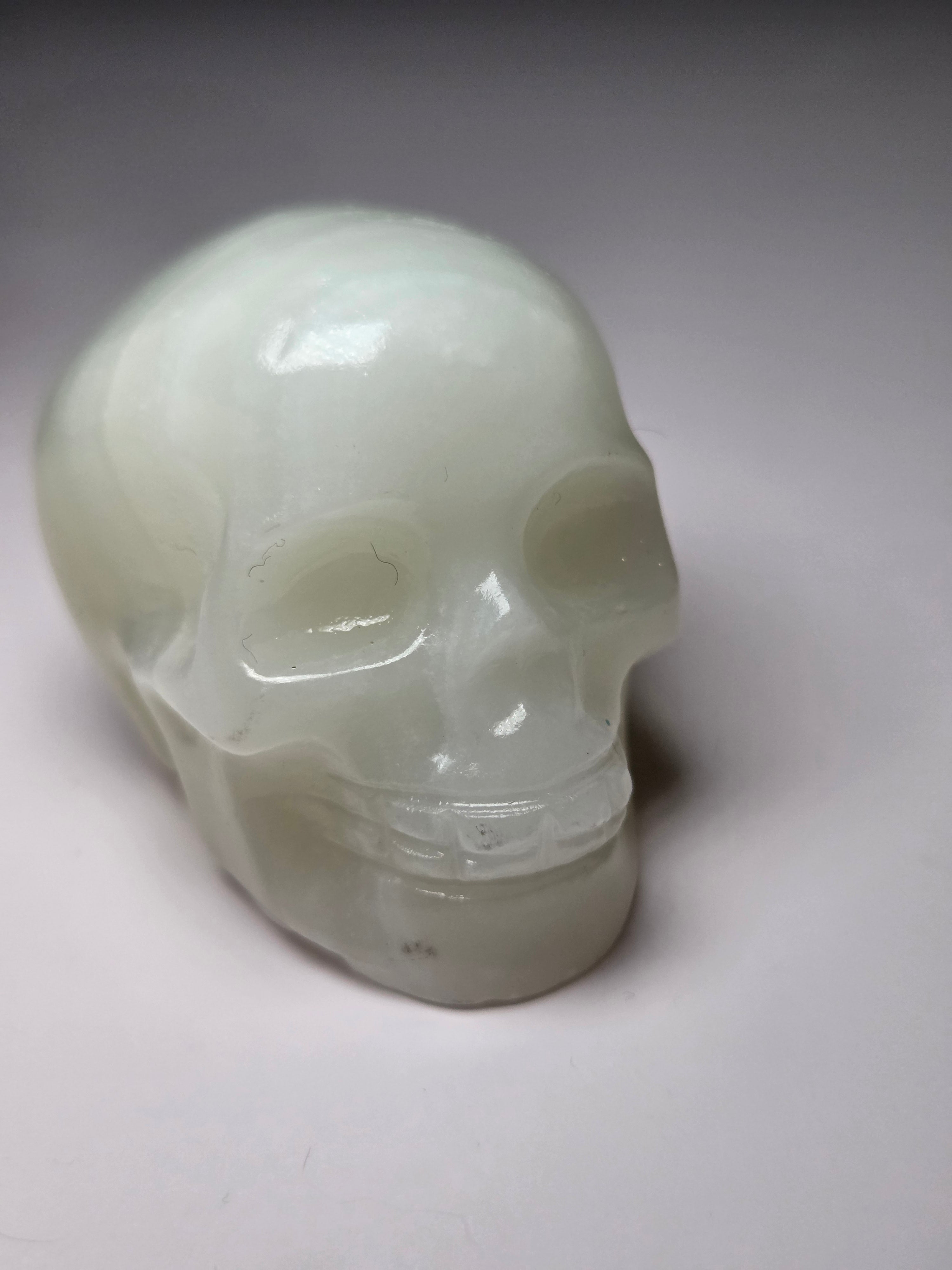 Afgan jade crystal skull carving