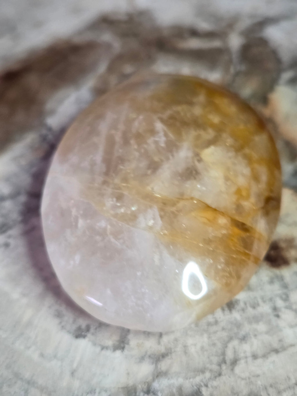 Golden healer crystal palm stone