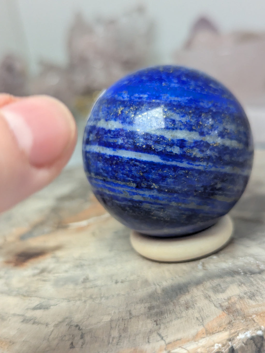 Lapis lazuli crystal sphere