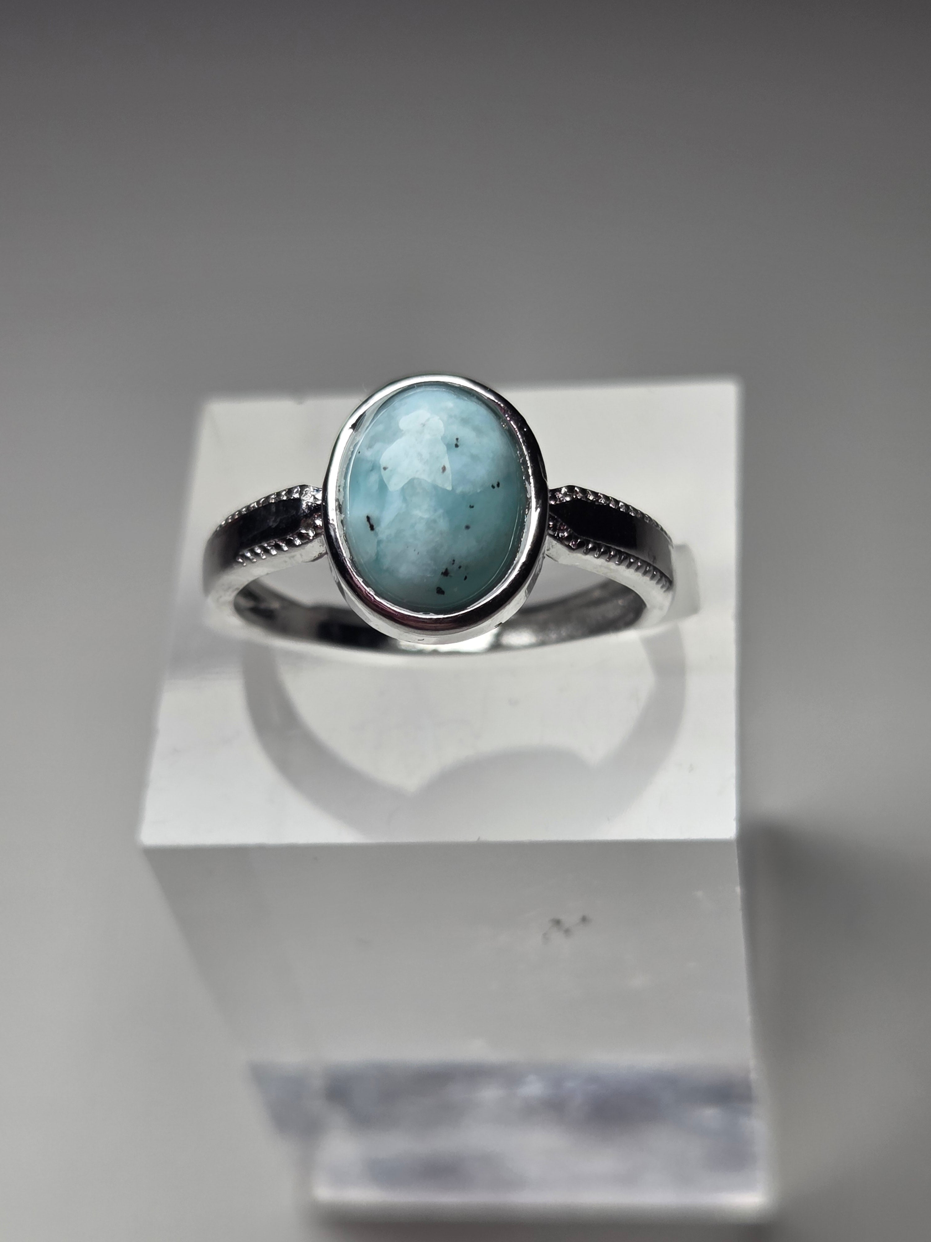 Larimar Crystal adjustable ring
