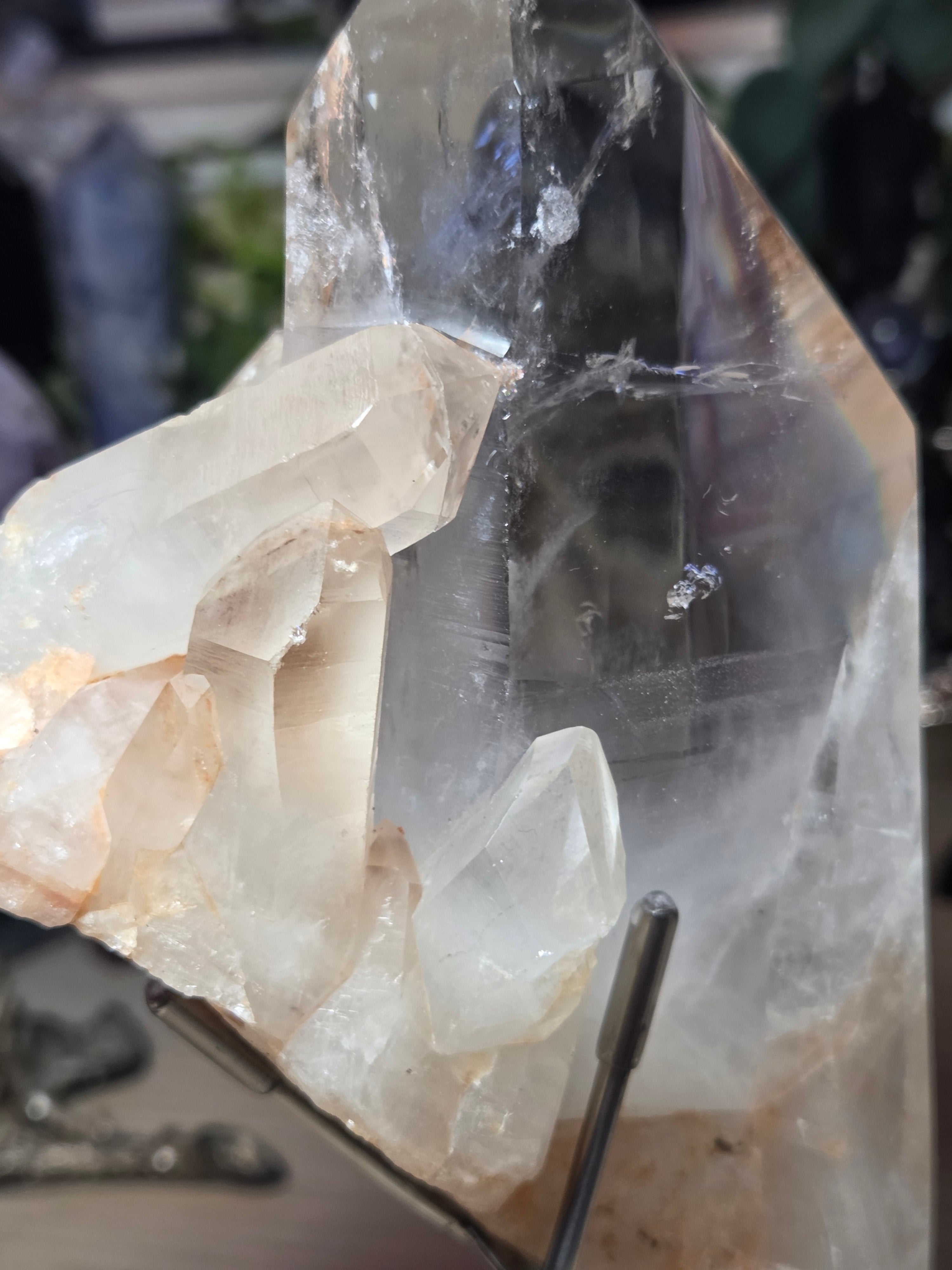 Large raw clear quartz crystal from Brazil
