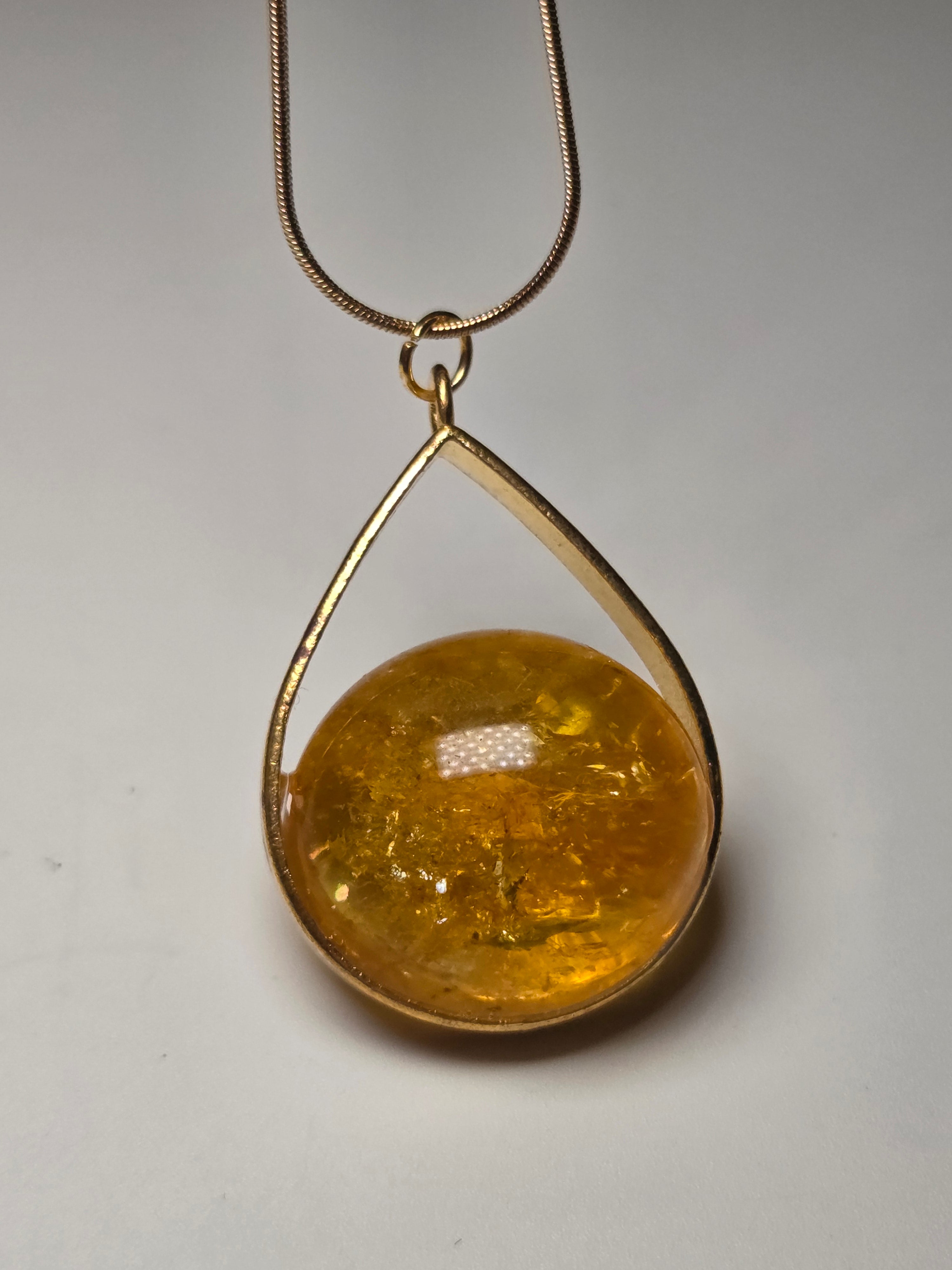 Citrine crystal handmade necklace