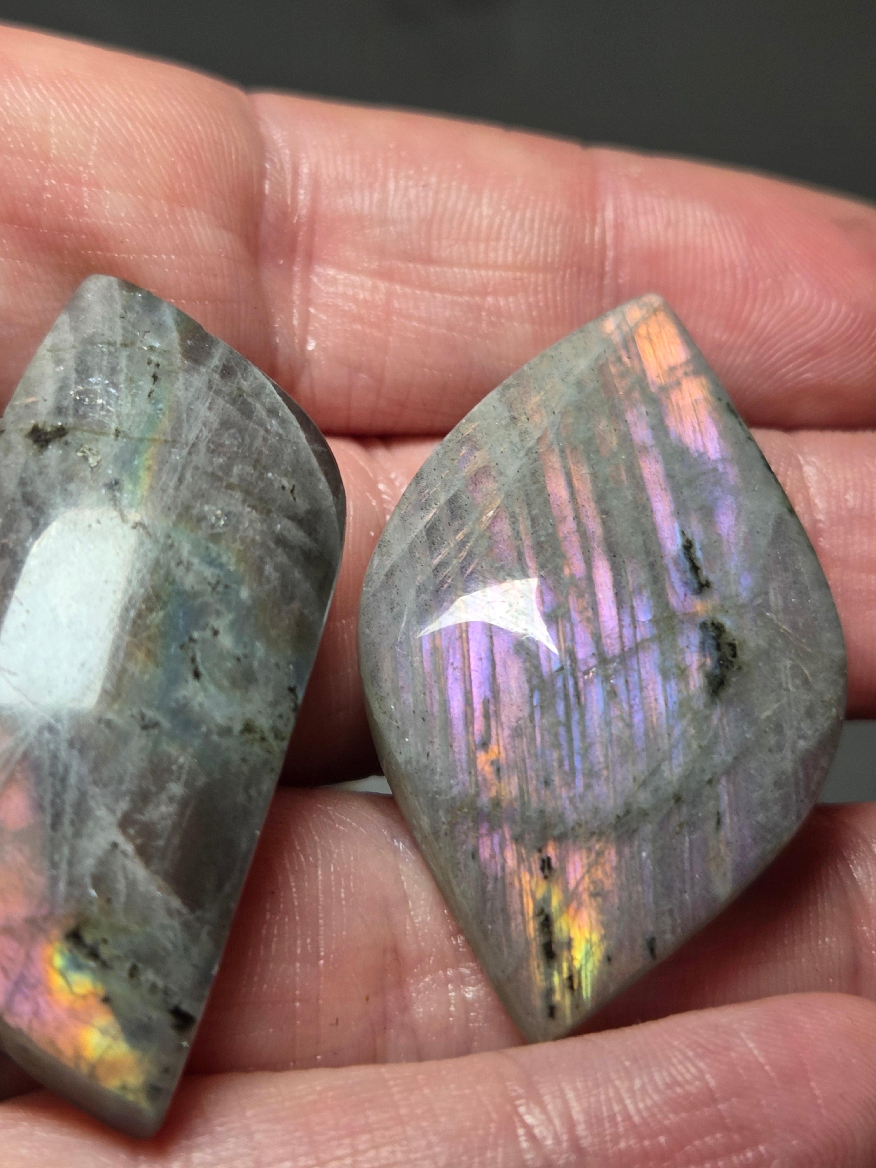 Labradorite crystal cabochon crystals set -B