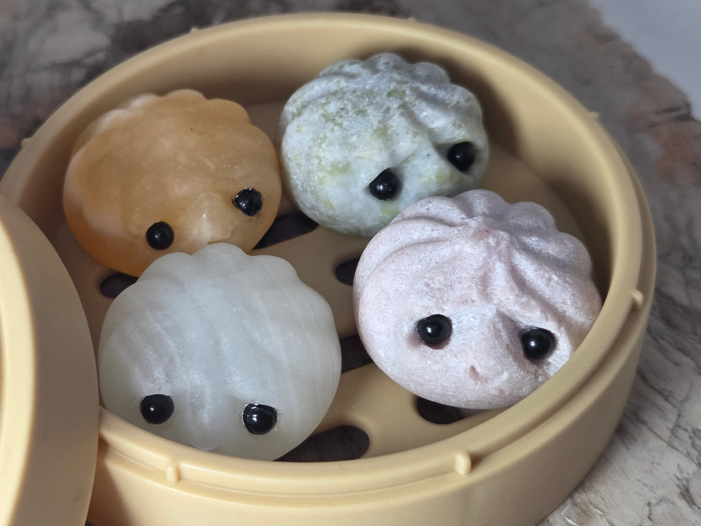 Cute dumpling crystal carvings