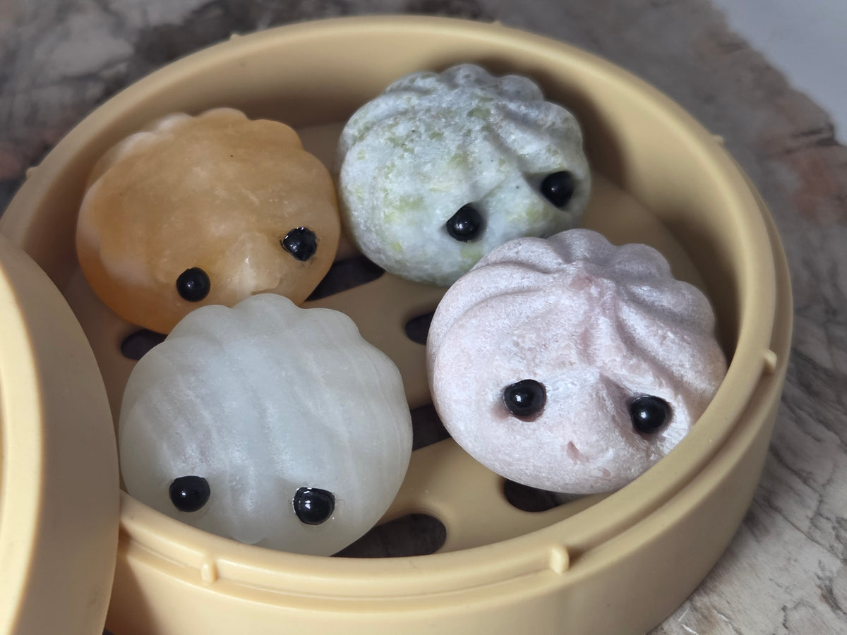 Cute dumpling crystal carvings