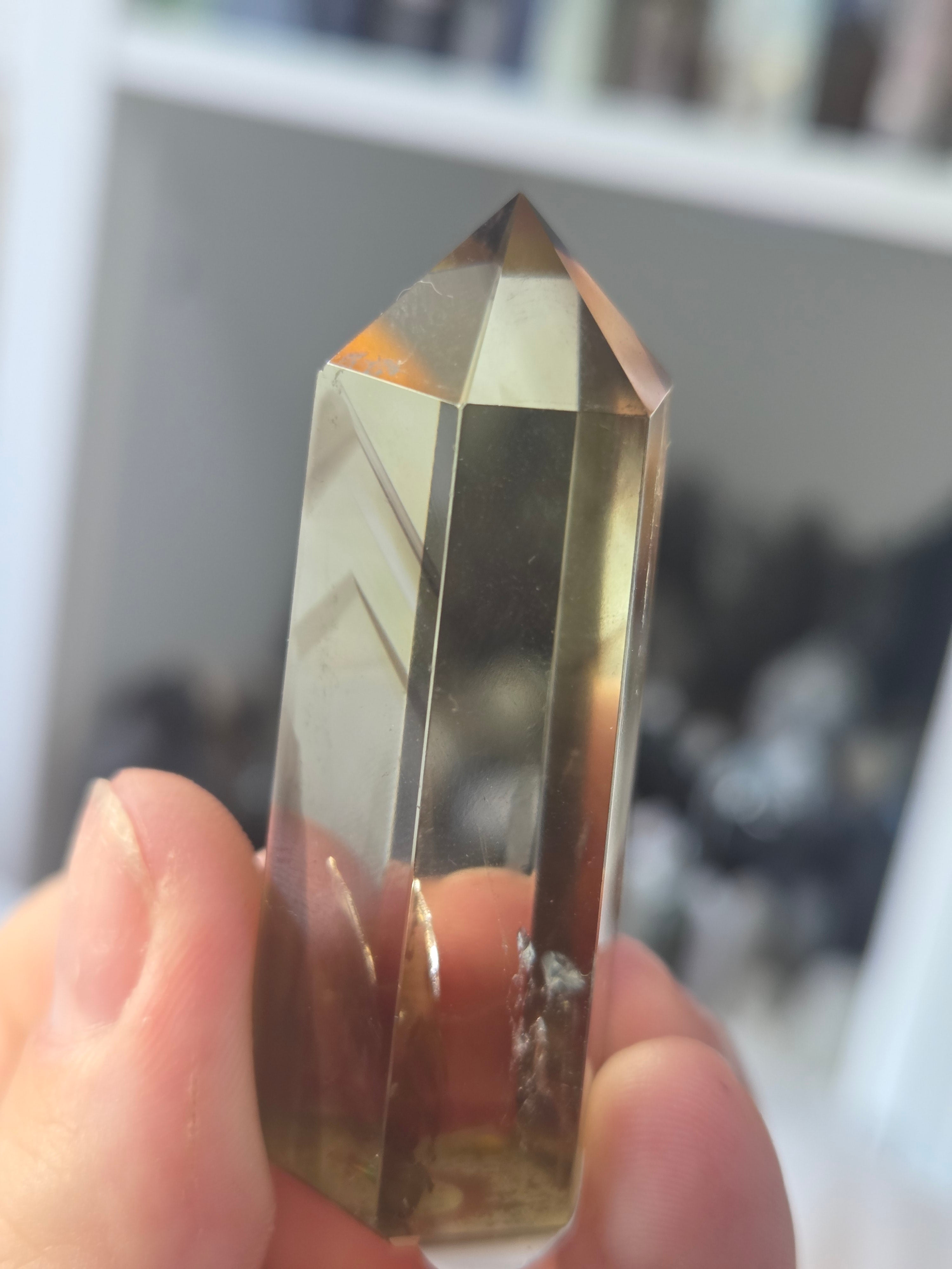Phantom citrine crystal tower