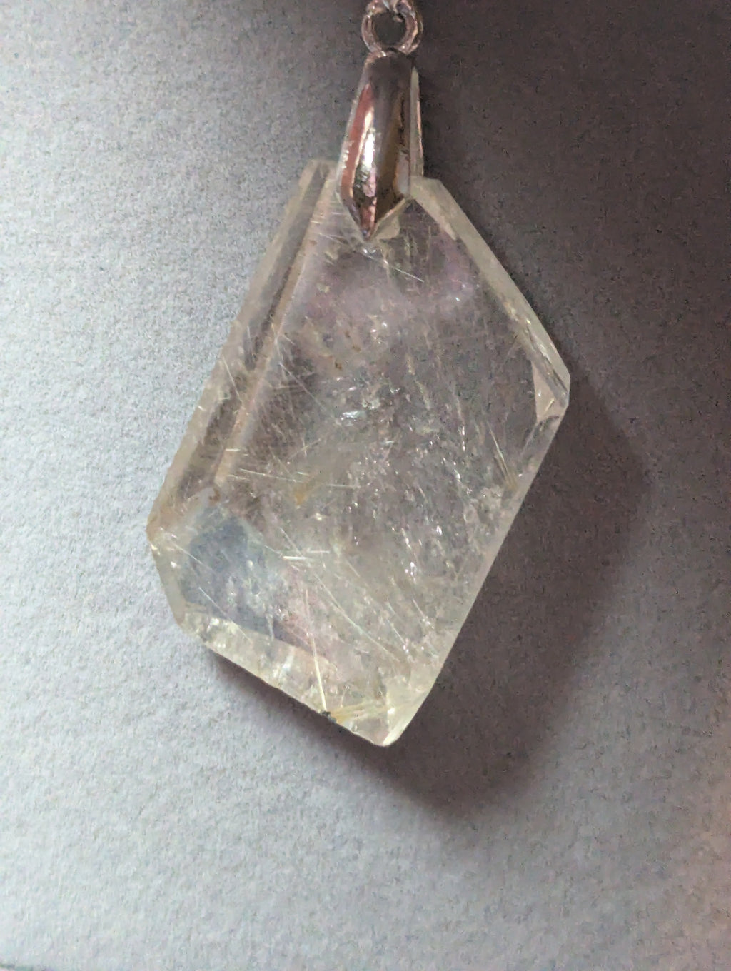 Golden  hair rutile crystal handmade necklace