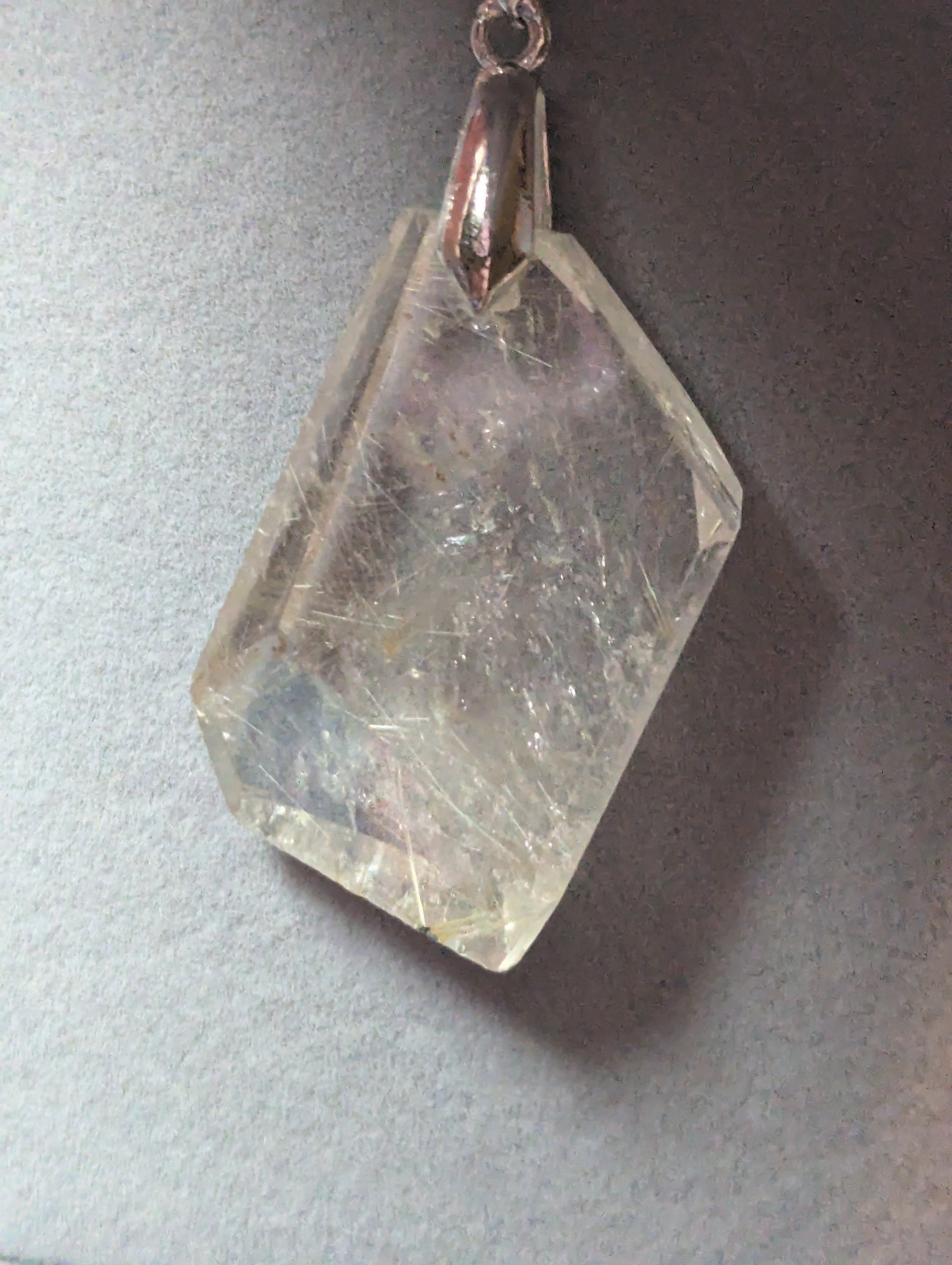 Golden  hair rutile crystal handmade necklace