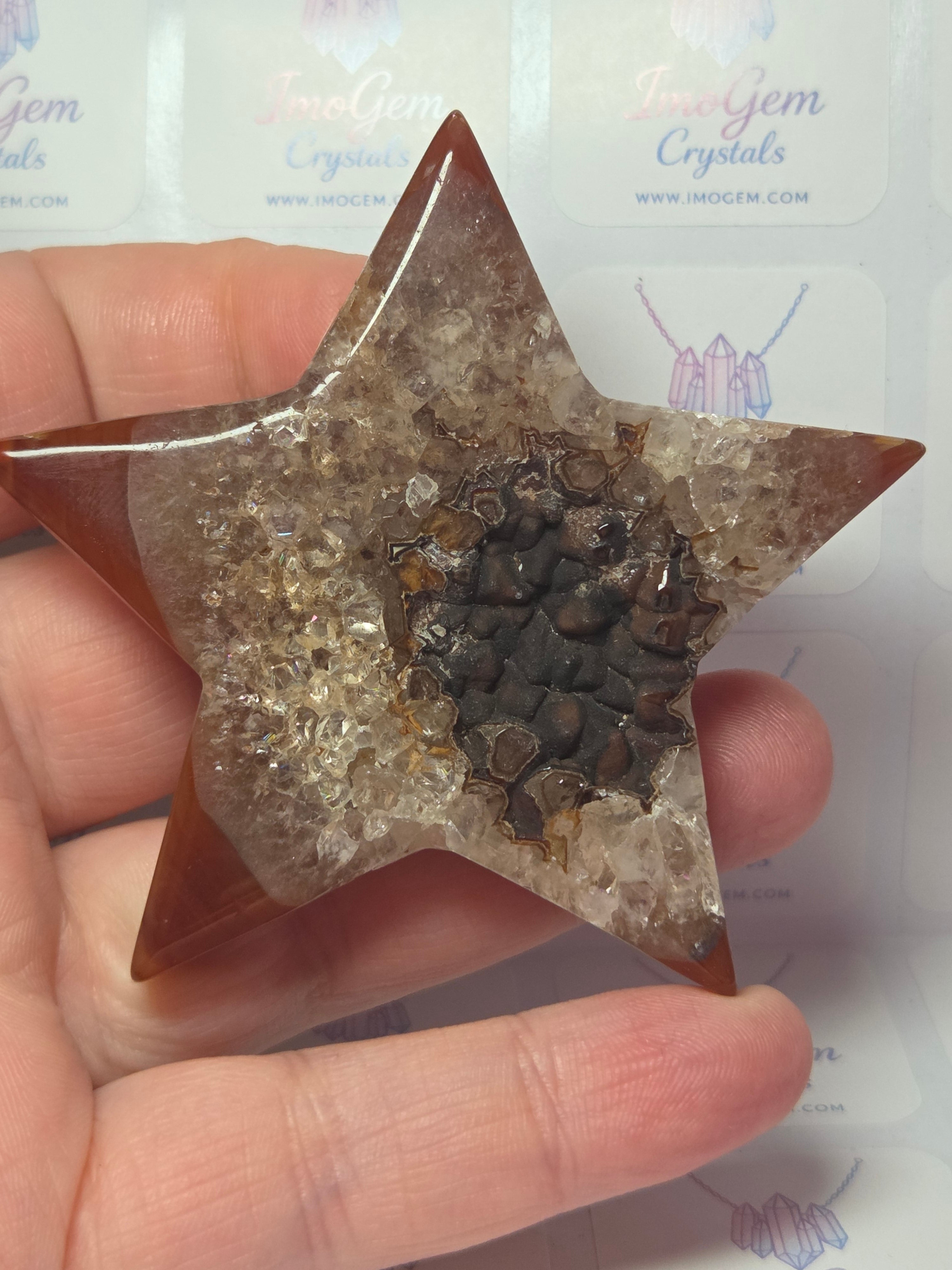 Sardonyx crystal star with duzy
