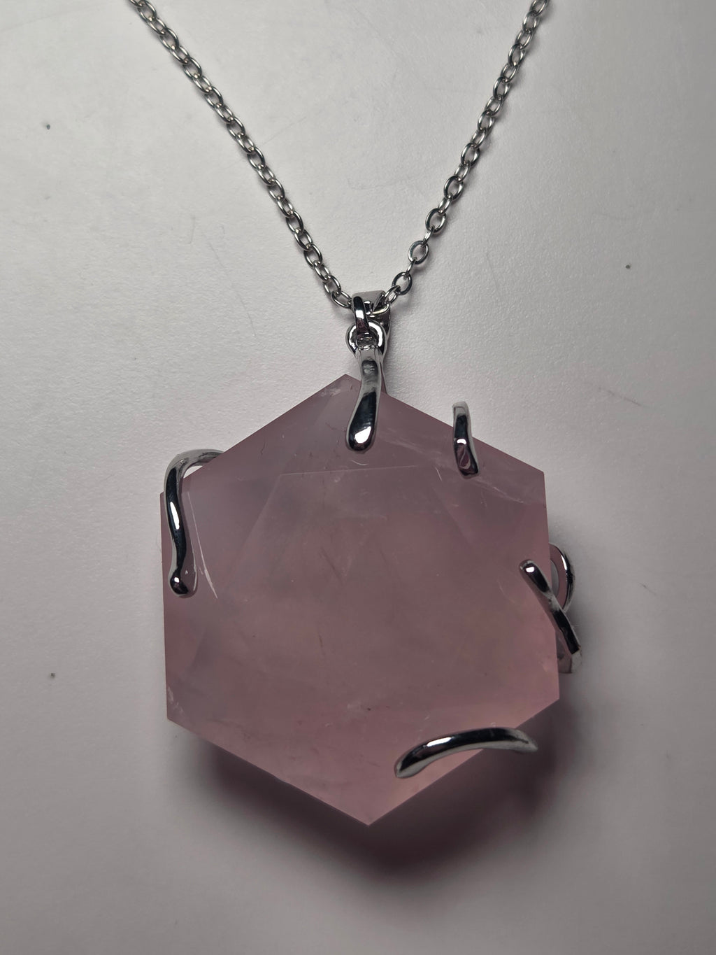 Rose quartz crystal handmade necklace s295