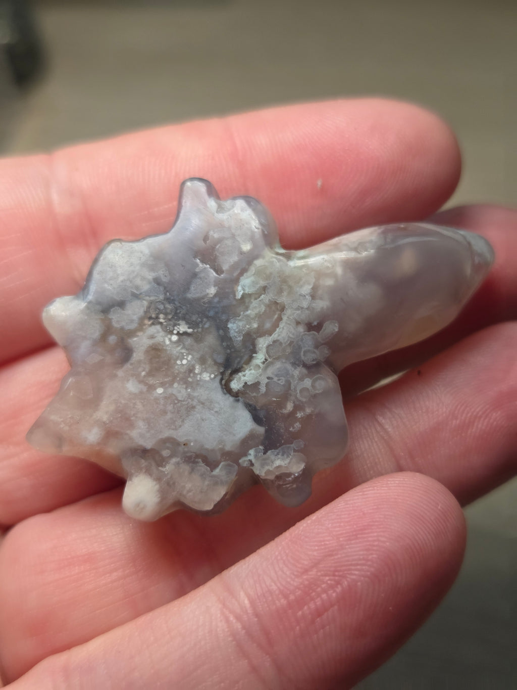 Flower agate crystal turtle carving  picked at random