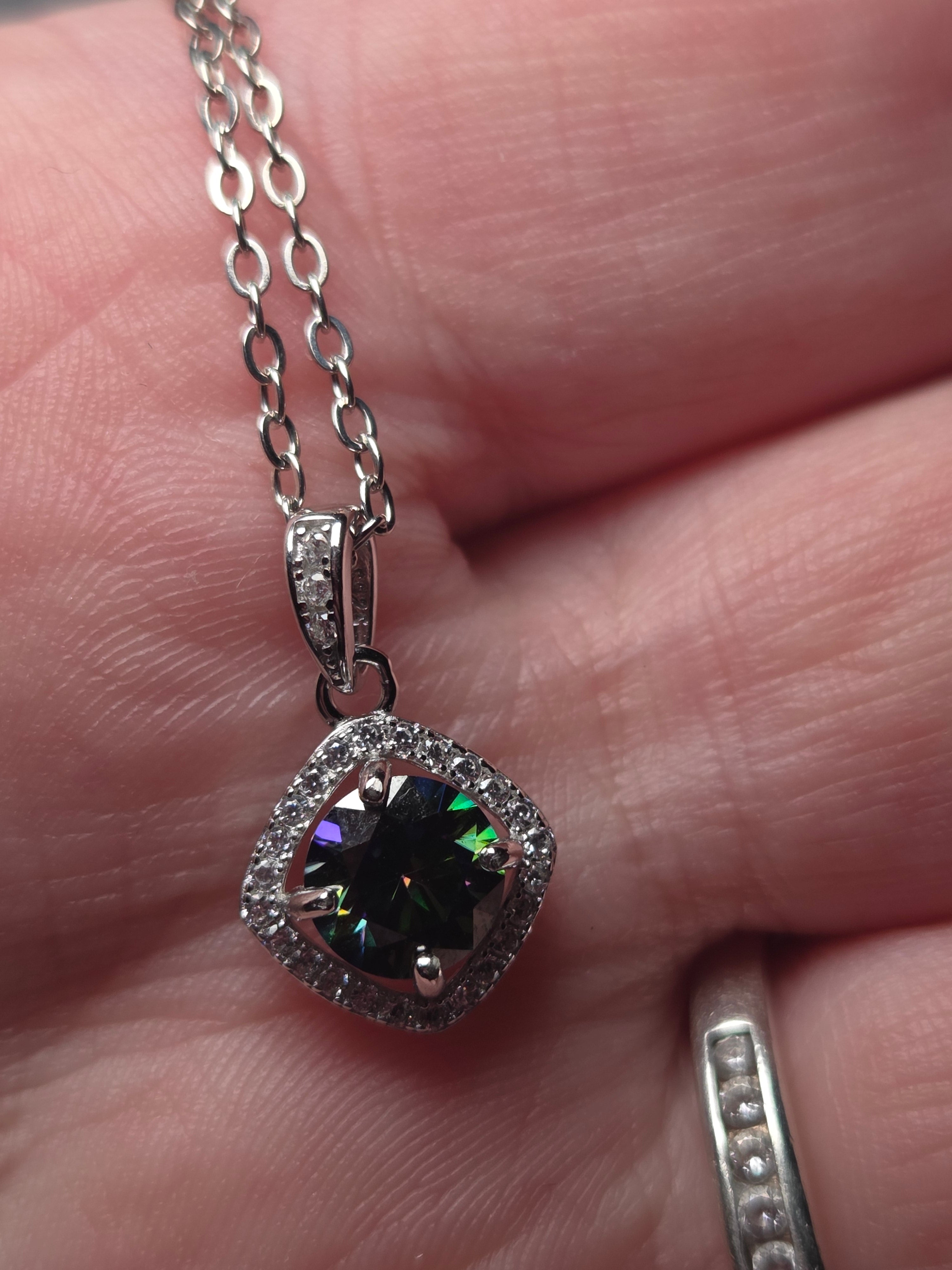 One Carrot Moissonite Diamond necklace with certificate