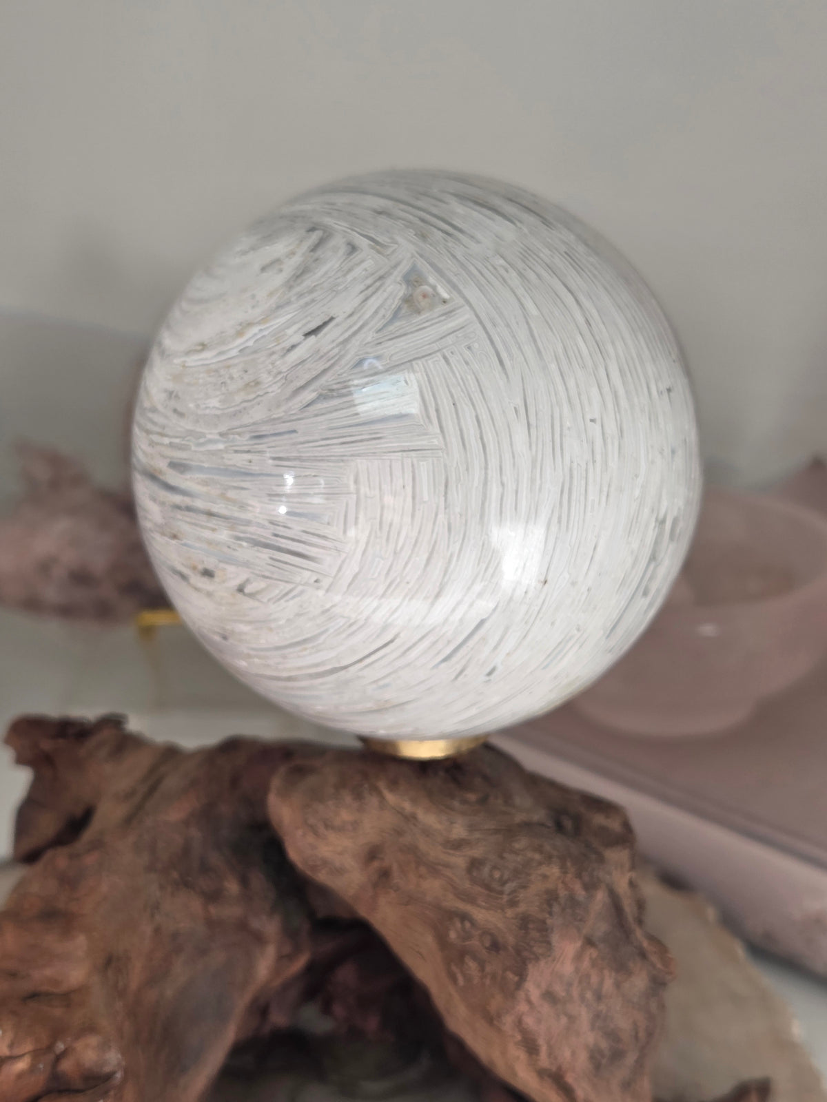 White agate crystal sphere