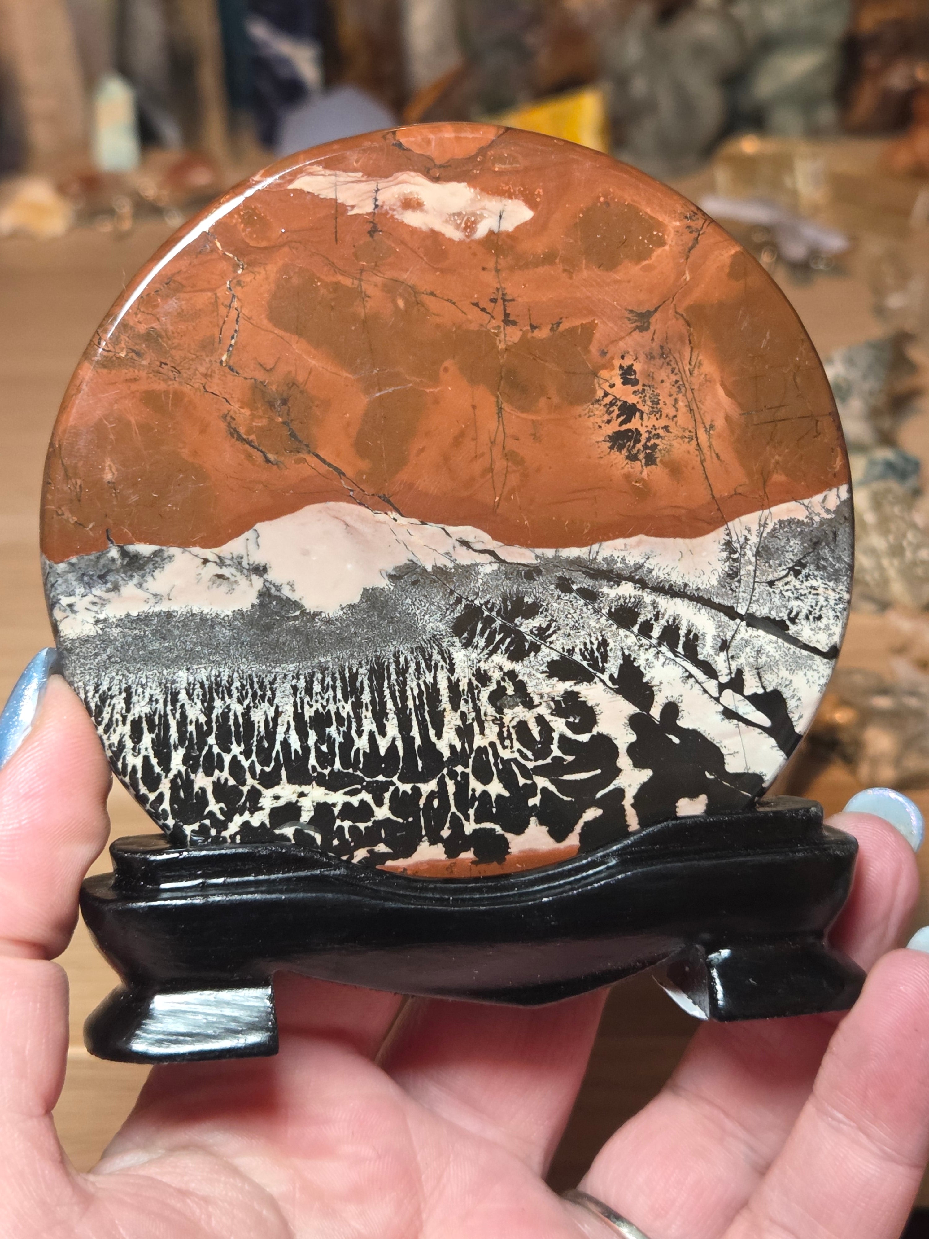 Picture Jasper crystal slice with stand