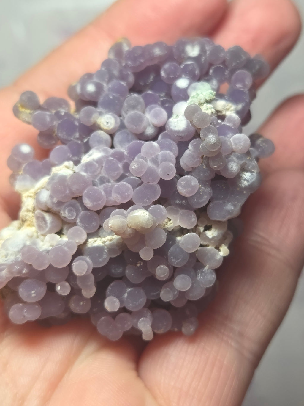 Beautiful rare grape agate specimen with box