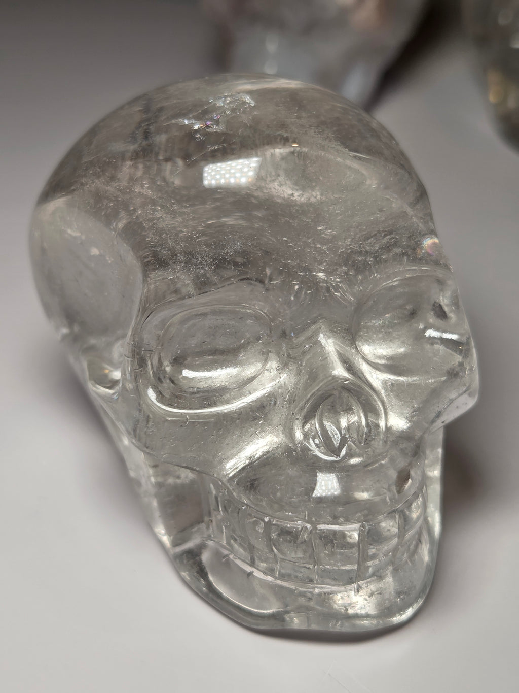 Stunning Clear Quartz crystal Skull carving