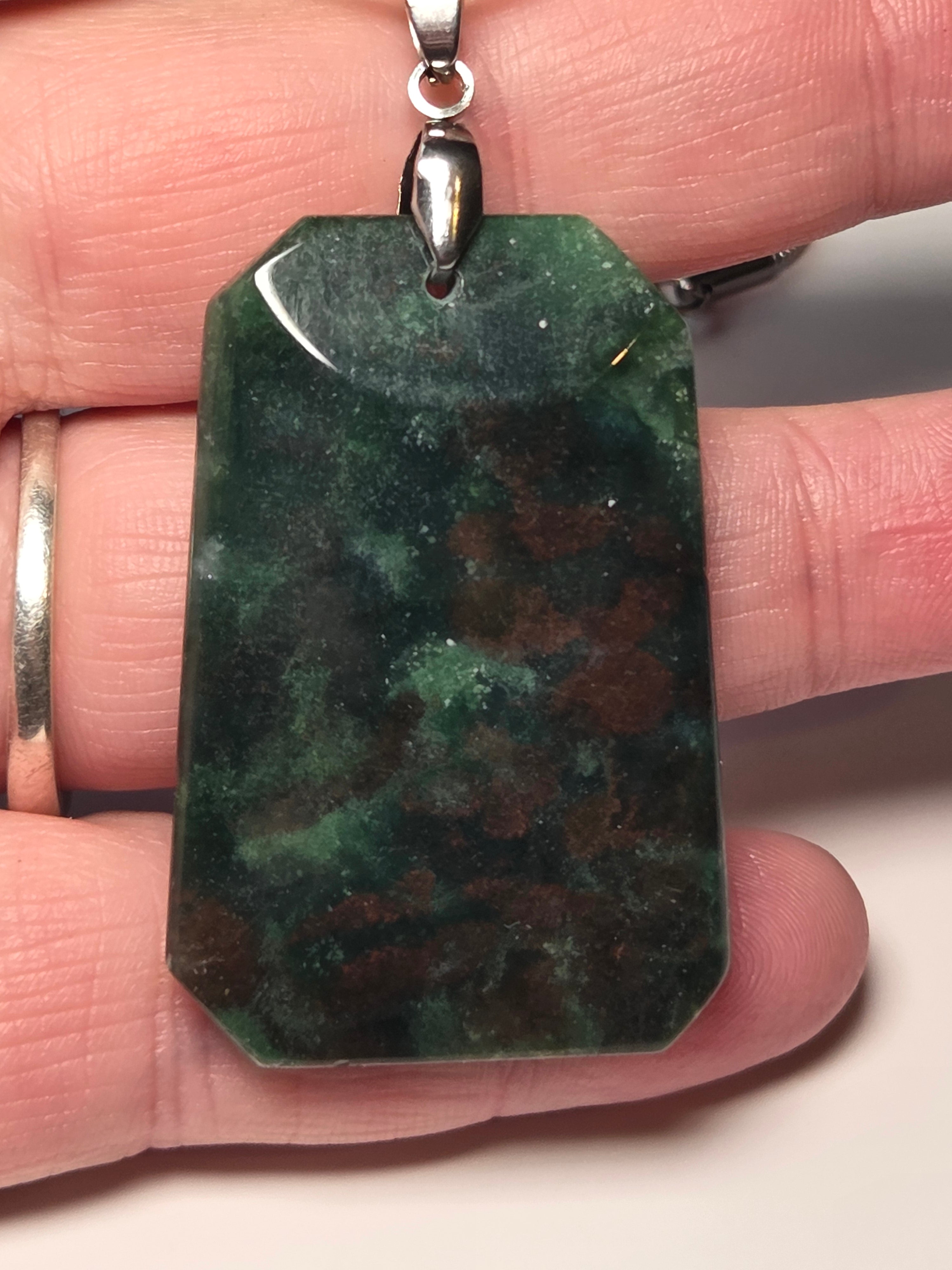Stunning moss Agate crystal handmade necklace