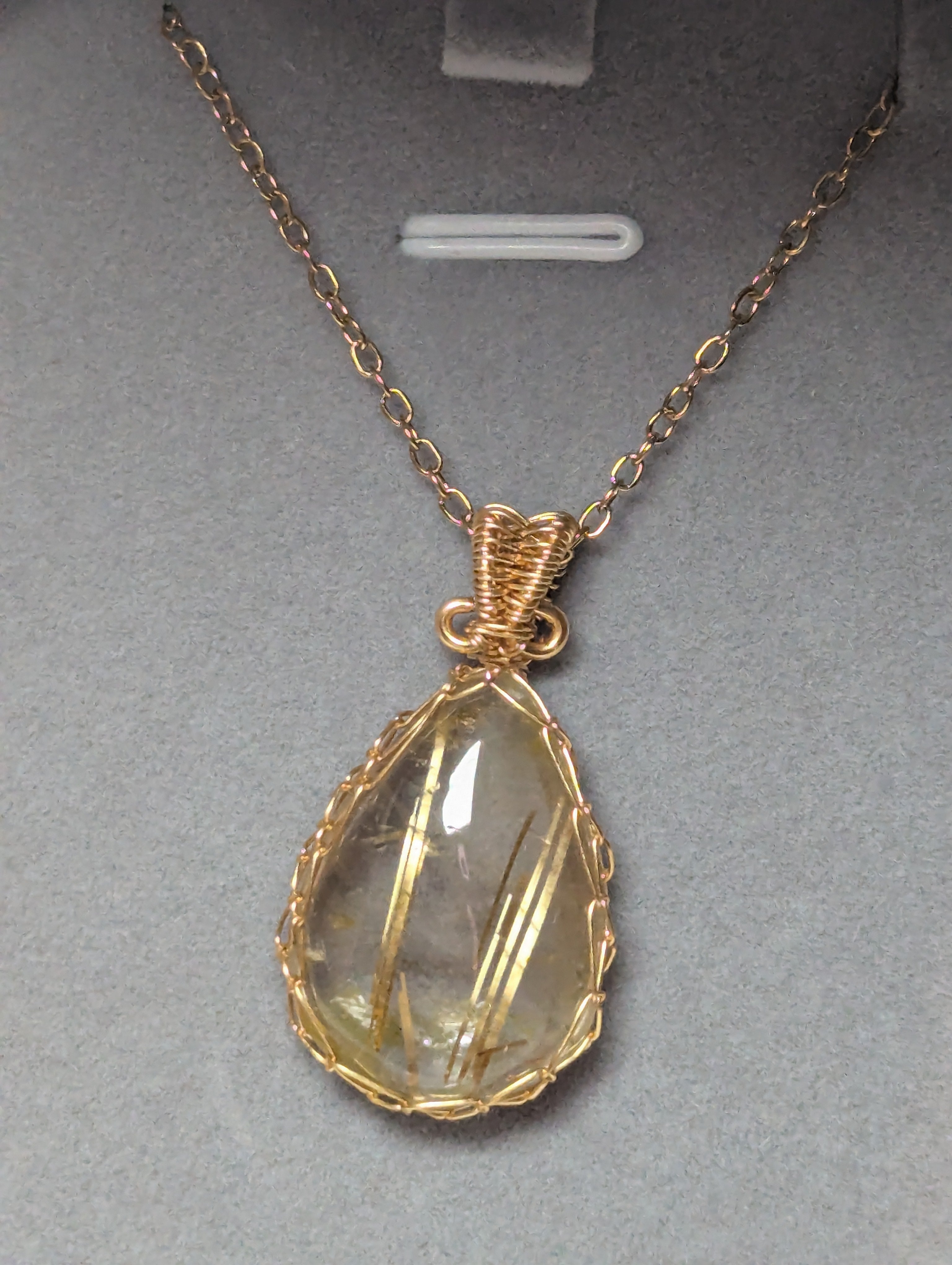 High quality golden Rutlile crystal handmade necklace