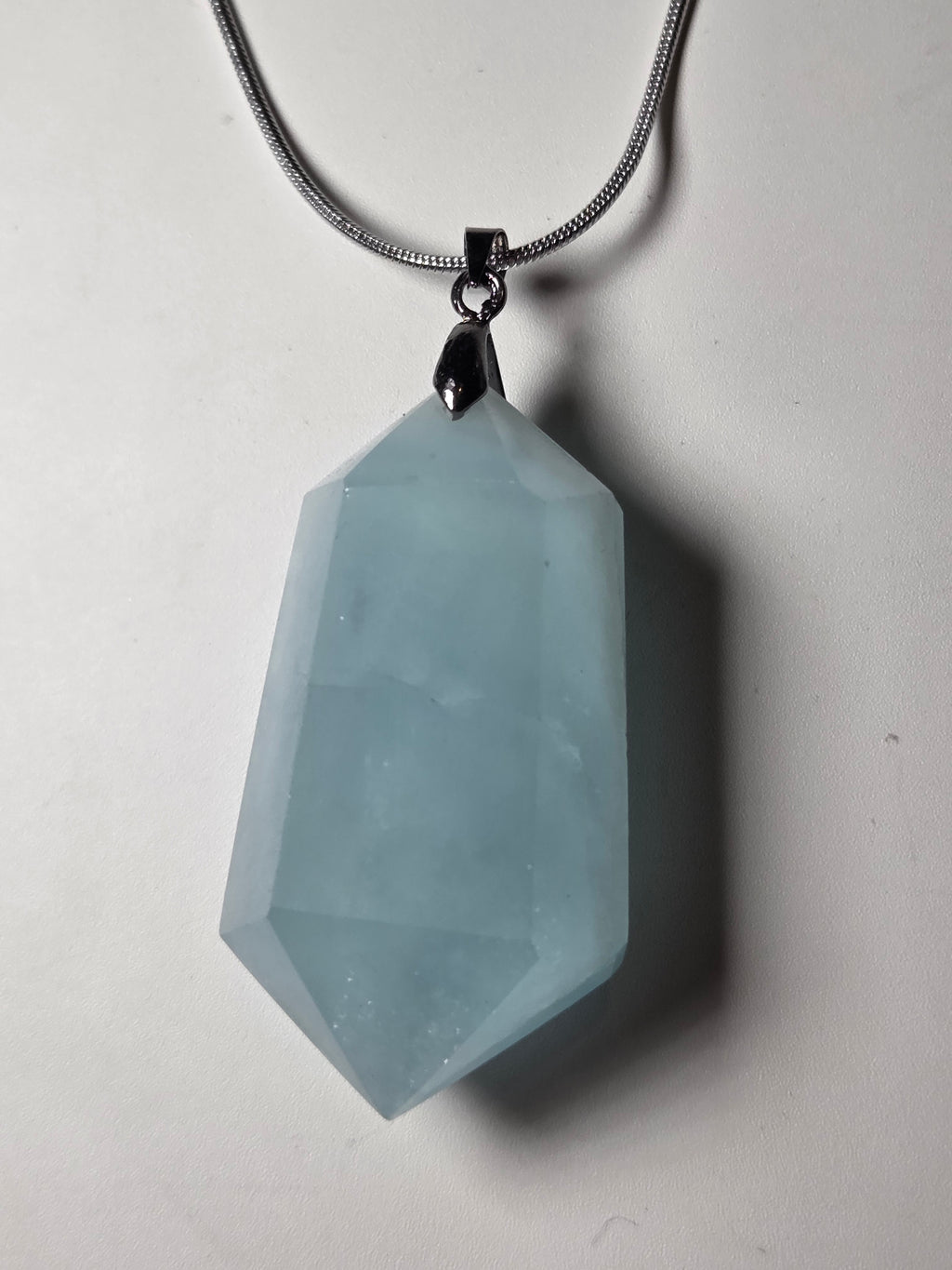 Aquamarine crystal handmade necklace