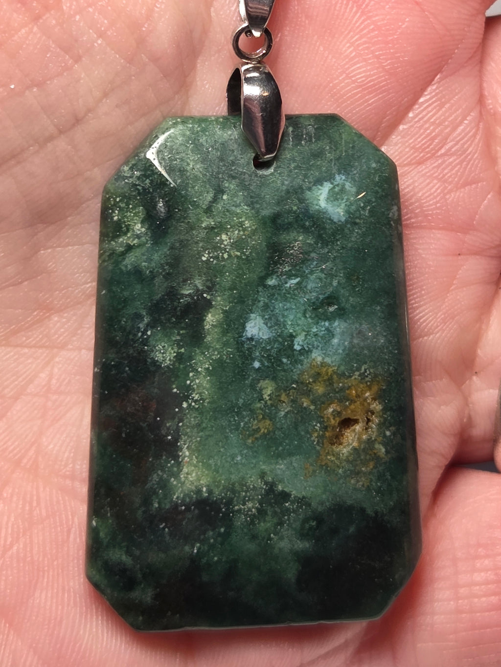 Stunning moss Agate crystal handmade necklace
