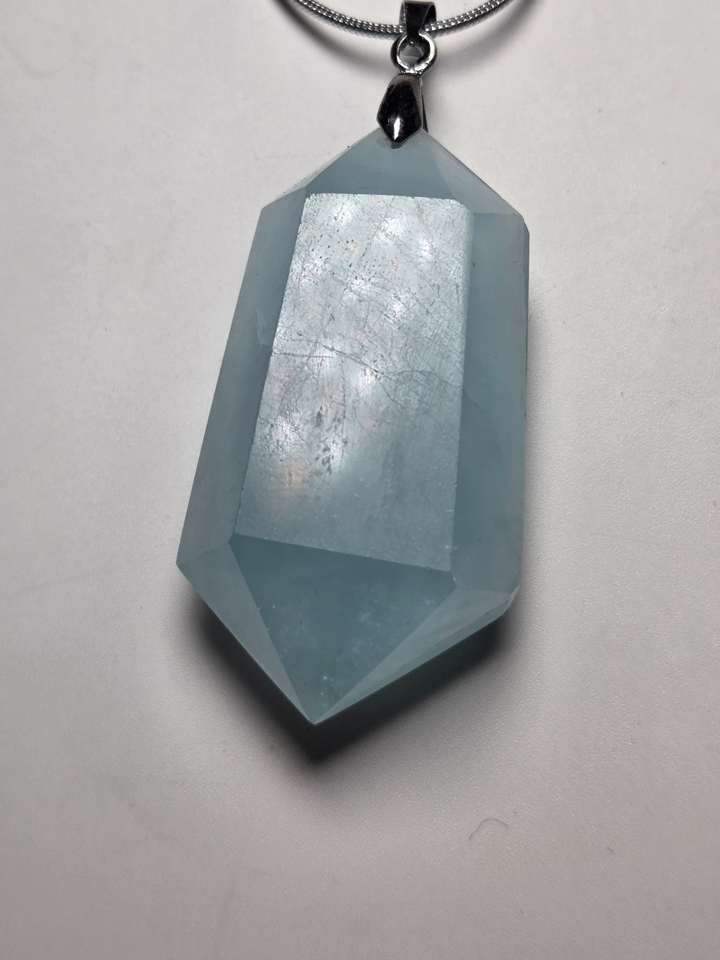 Aquamarine crystal handmade necklace