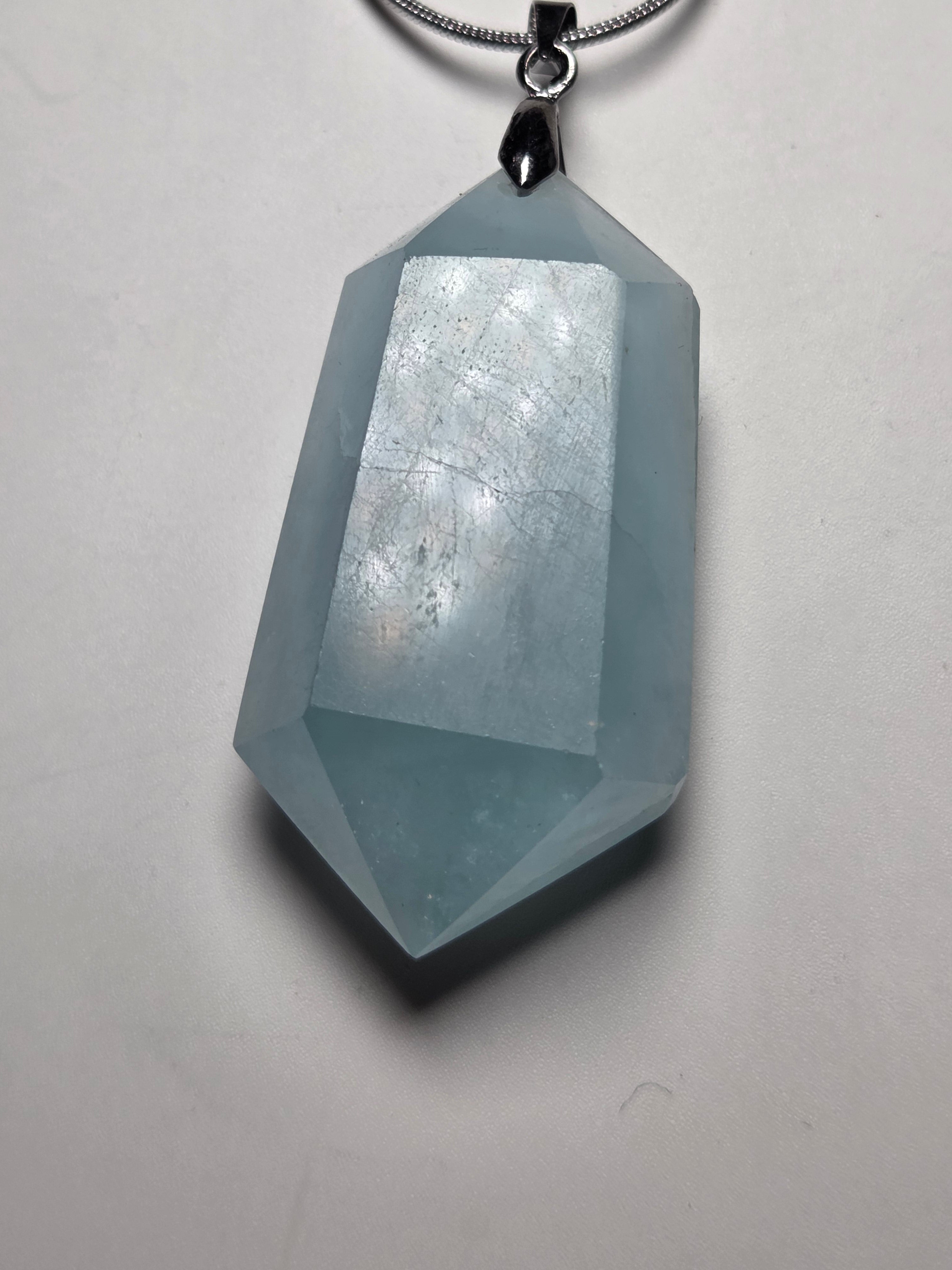 Aquamarine crystal handmade necklace
