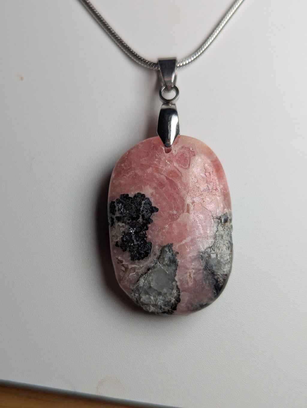Rhodochrosite crystal handmade necklace