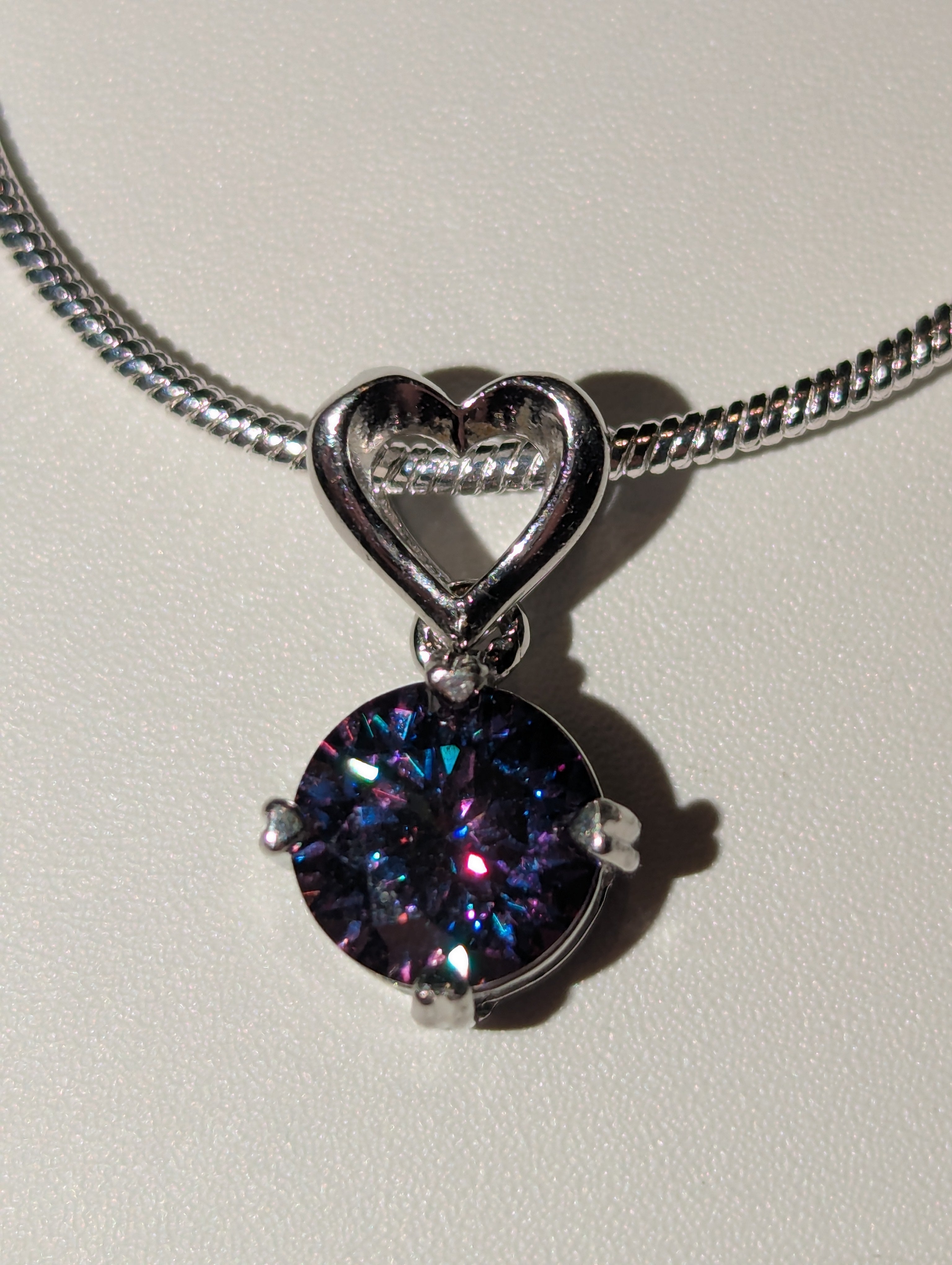 Purple Moissanite diamond necklace S295