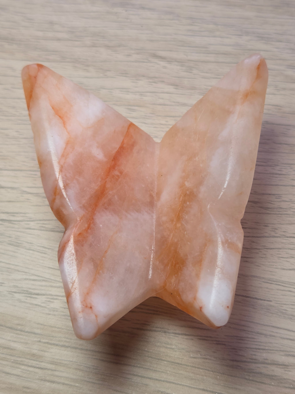 Orange Fire Quartz crystal butterfly